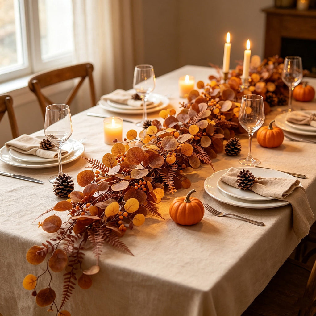 Fall Candle Ring,Artificial Maple Leaves Pumpkins Decorative Wreaths,Berry Wreath for Pillar Candle Holder,Candle Ring for Halloween Centerpieces and Farmhouse Table Decor,7.48 inch(Pink)