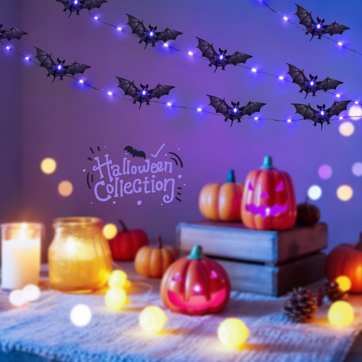 Ayieyill Halloween String Lights, 15ft 30 LED Skull Halloween Lights Halloween Decorations Indoor Outdoor
