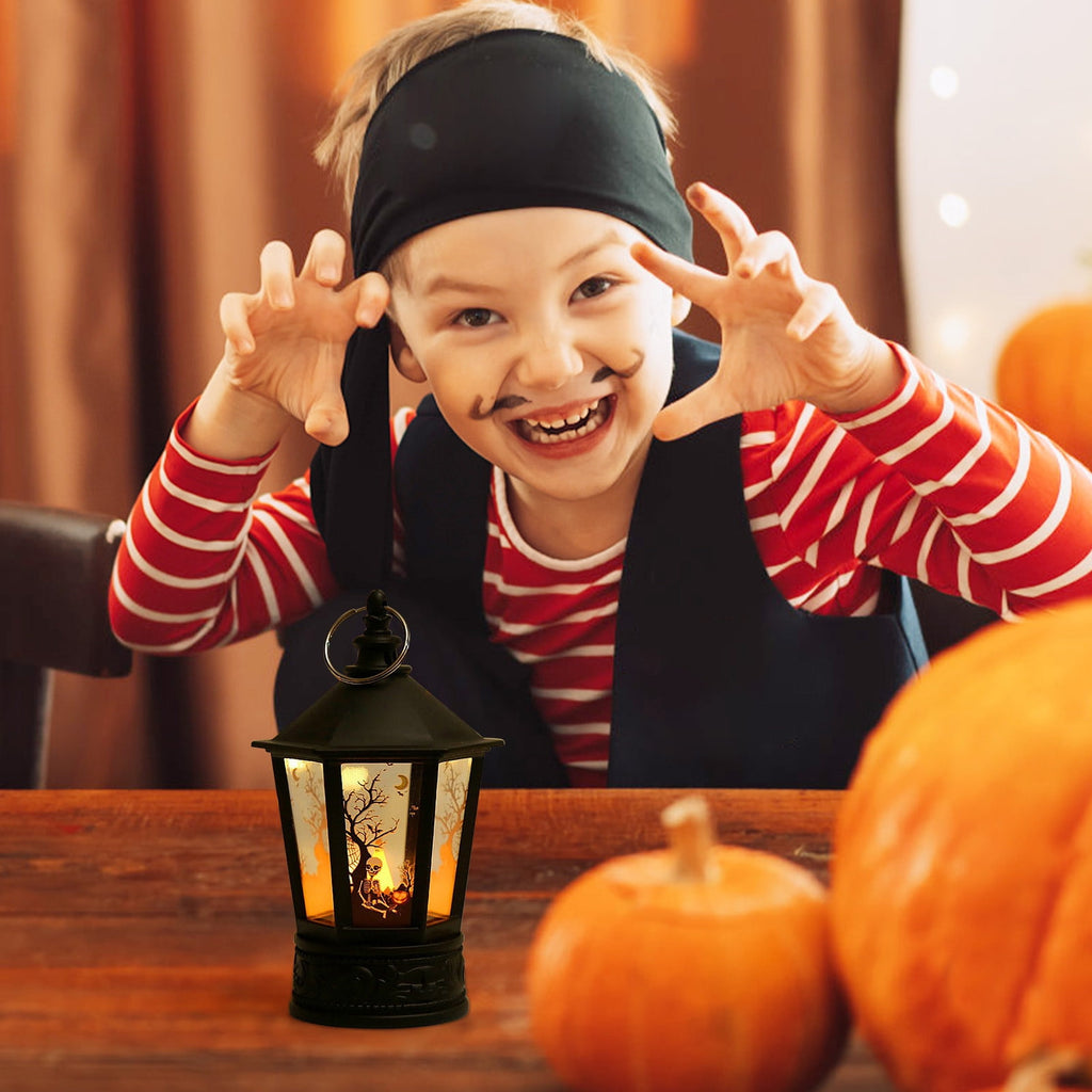 Halloween Lanterns Pumpkin Skull Decorations, Battery Operated Light, Indoor Party Decor for Halloween Table Centerpieces