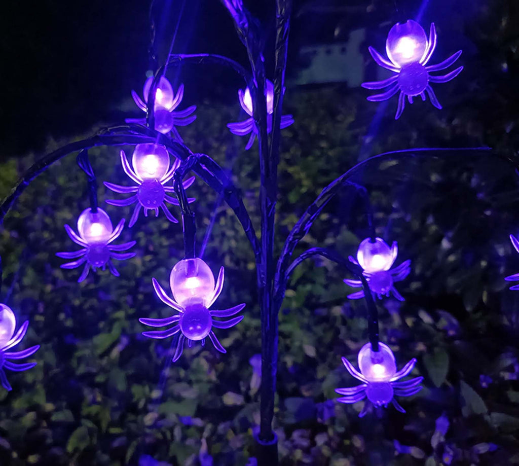 Uandlove Halloween Decorations,Halloween Decoration Tree Lights Solar Powered-Tree Lights Spider