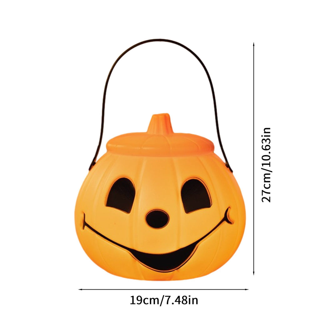 Kyusrd Trick or Treat Halloween Lantern Pumpkin Decoration Lighted Table Centerpieces Ornaments Spooky Pumpkin Prop Decor Decorative Wedding Candy Bowl Organizer Canisters