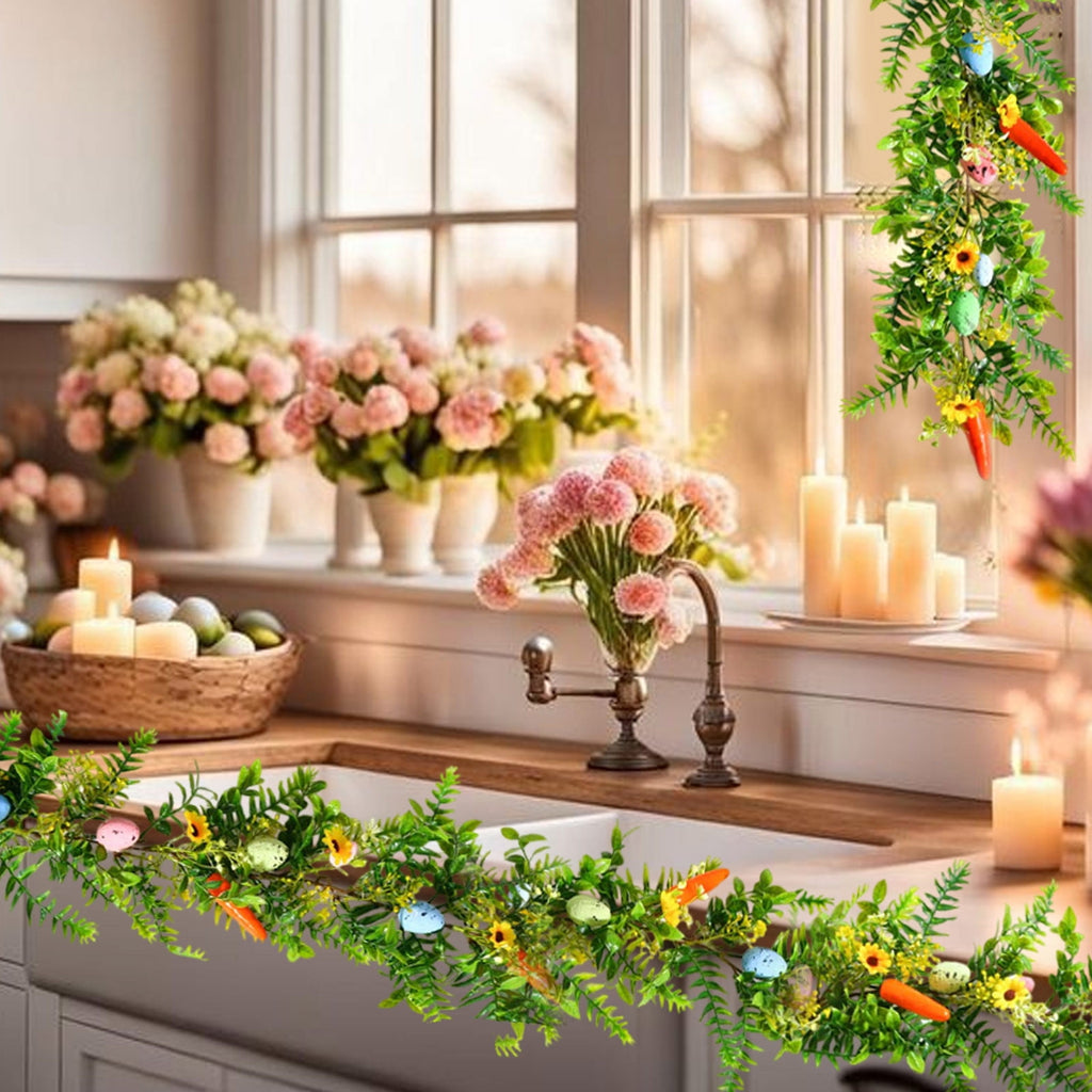 Chmadoxn 78.74" Halloween Thanksgiving Maple Leaf Garland with Mini Pumpkins & Berries, Artificial Fall Leaves Vine for Mantel Staircase Porch, Autumn Harvest Hanging Home Decor
