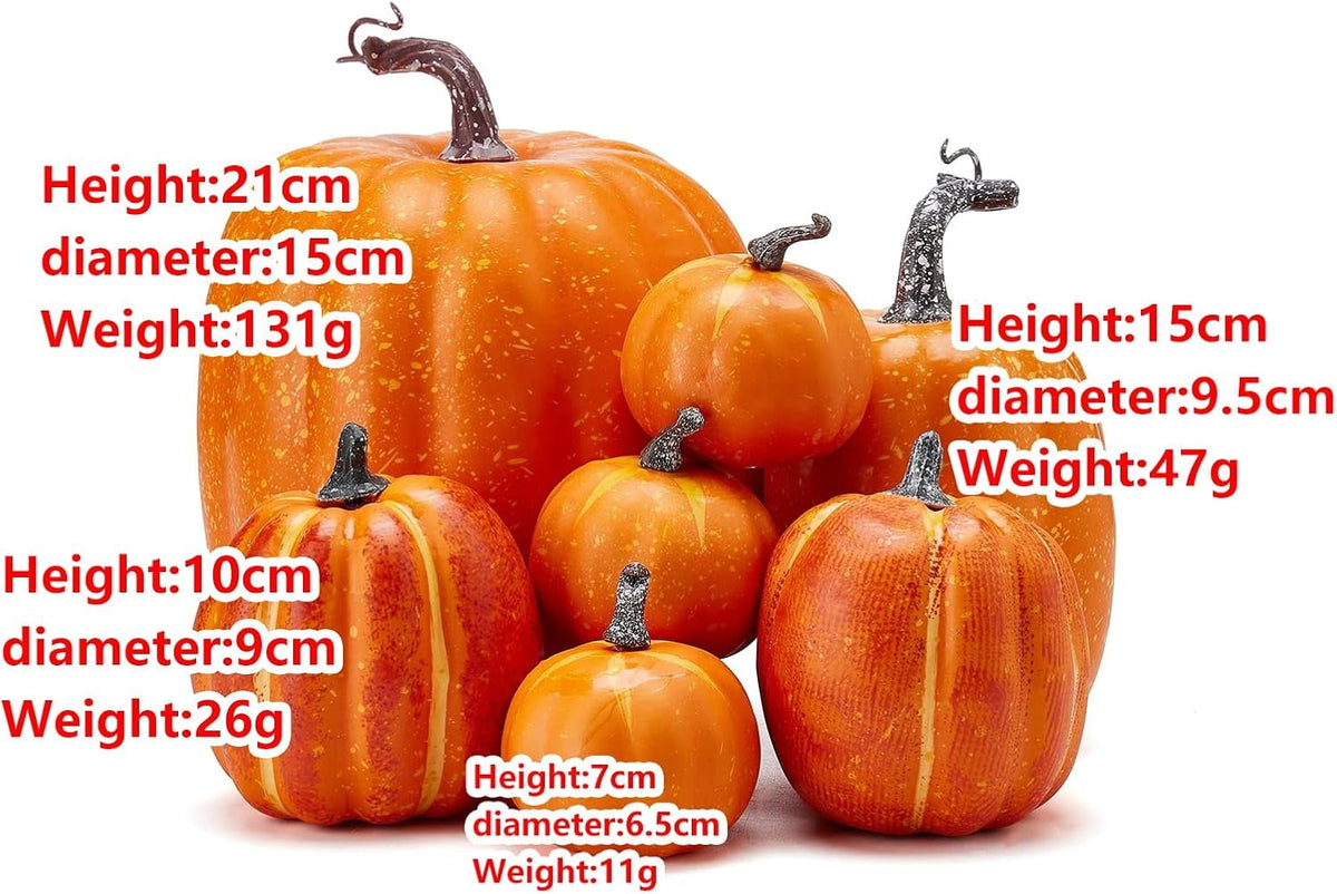 7Pcs Fake Pumpkins Artificial Plastic Pumpkins Decorations Foam Pumpkins for Fall Halloween Home Decor (Blue, One Size)