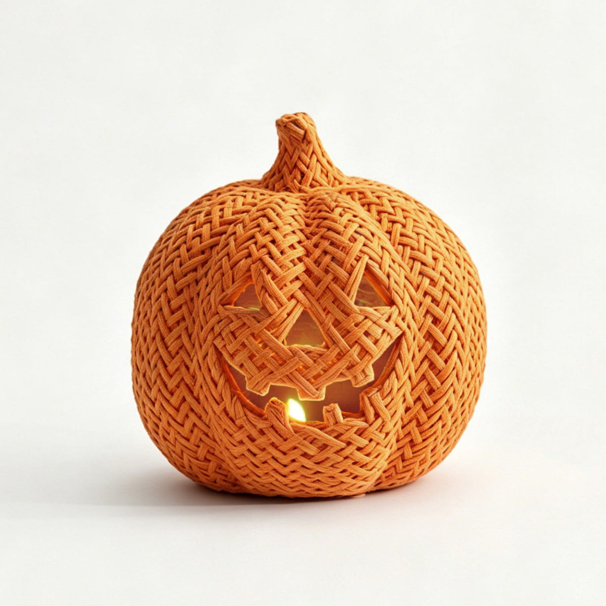 Aximioll Halloween Black Woven Jack-O-Lantern Pumpkin Decor, Hand Woven Rattan Wicker Style Statue, Trick or Treat Candy Bowl Lantern for Porch Entryway Fireplace Mantel Table, Black, 11 Inches