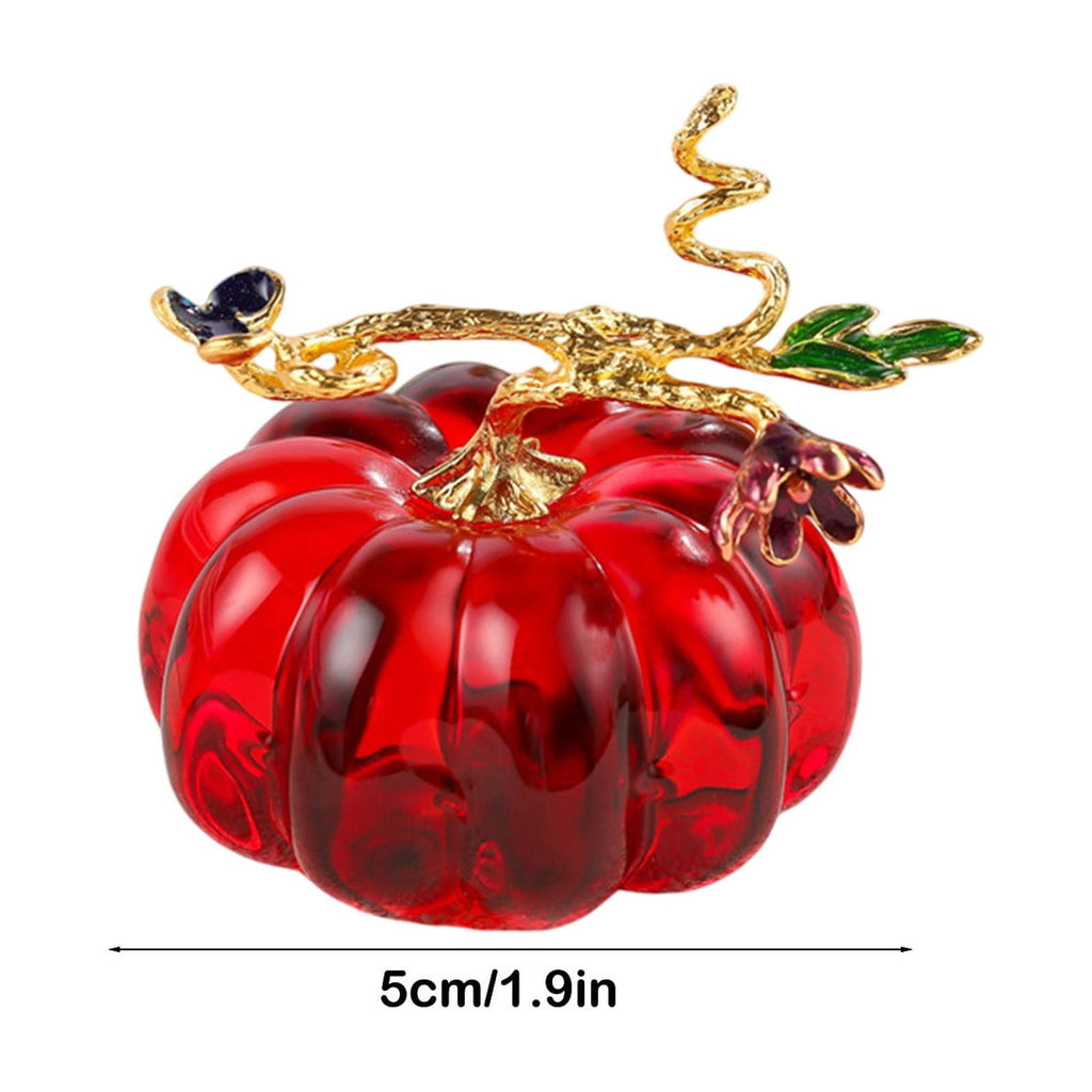 Crystal Pumpkin Figurine, Glass Pumpkin Sculpture Collectible Thanksgiving Decor, Desktop Decoration for Halloween Home Garden Party Decor, Blue