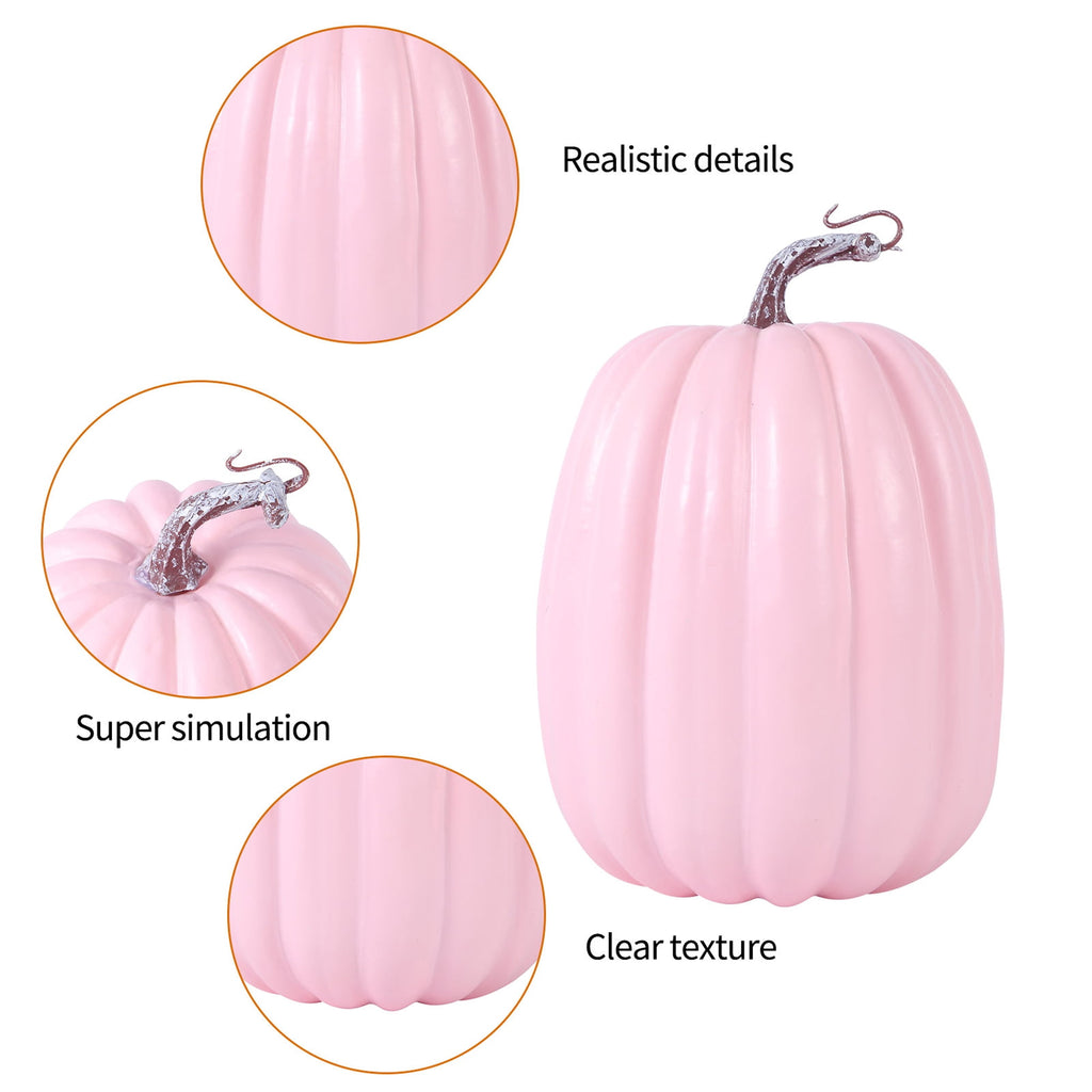 RUINIXCW 8 Inch Large Artificial Pumpkins Fall Decorations Thanksgiving Halloween Pumpkins Giant Fake Pumpkins Foam Pumpkins Autumn Harvest Home Decor