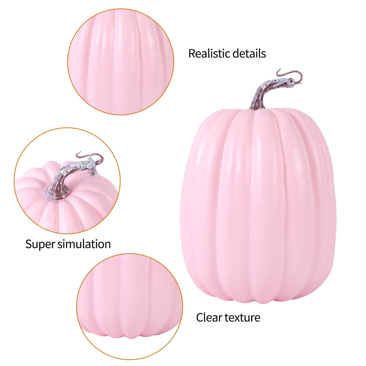 RUINIXCW 8 Inch Large Artificial Pumpkins Fall Decorations Thanksgiving Halloween Pumpkins Giant Fake Pumpkins Foam Pumpkins Autumn Harvest Home Decor