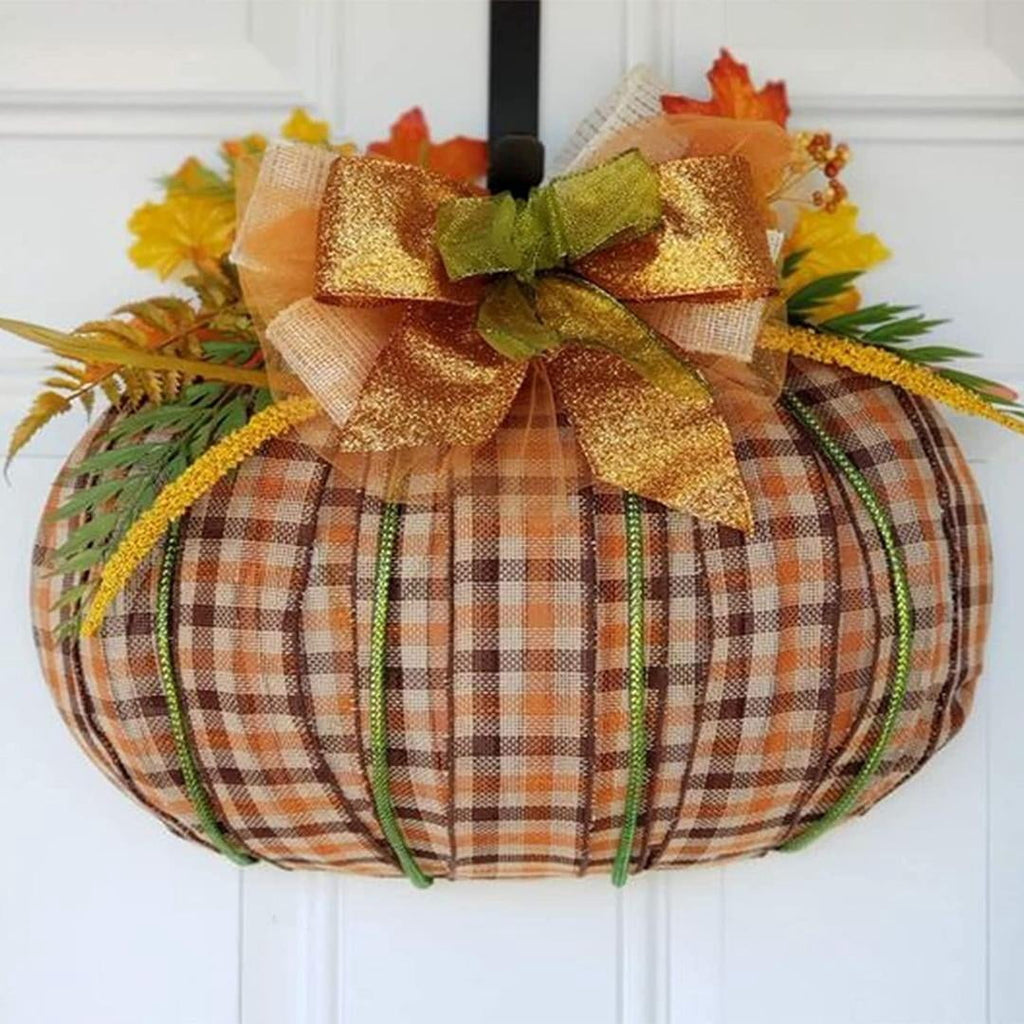 Pumpkin Wreath Form 2pcs Metal Wire Frame for Fall Dcor Halloween Decorations Front Door Hanging Farmhouse Autumn Thanksgiving Holiday Home DIY Project Craft for Garden Porch Patio Kitchen Wall