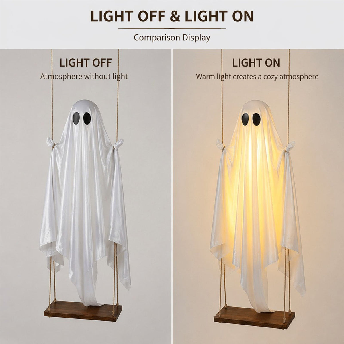 SCNOR Friendly Ghost Statue with Pumpkin Candy Bowl, 11.8 Inch Halloween Decoration for Outdoor Porch, Yard, Patio & Indoor
