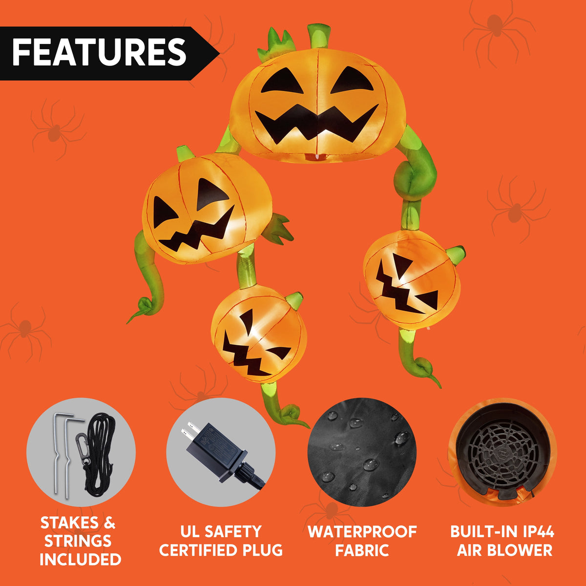 Joyfy 4 FT Halloween Inflatable Purple Octupos Head with Tentacles Broke Out from Window with Built-in LED Blow Up Inflatable for Window Decoration Yard Garden Lawn Decor