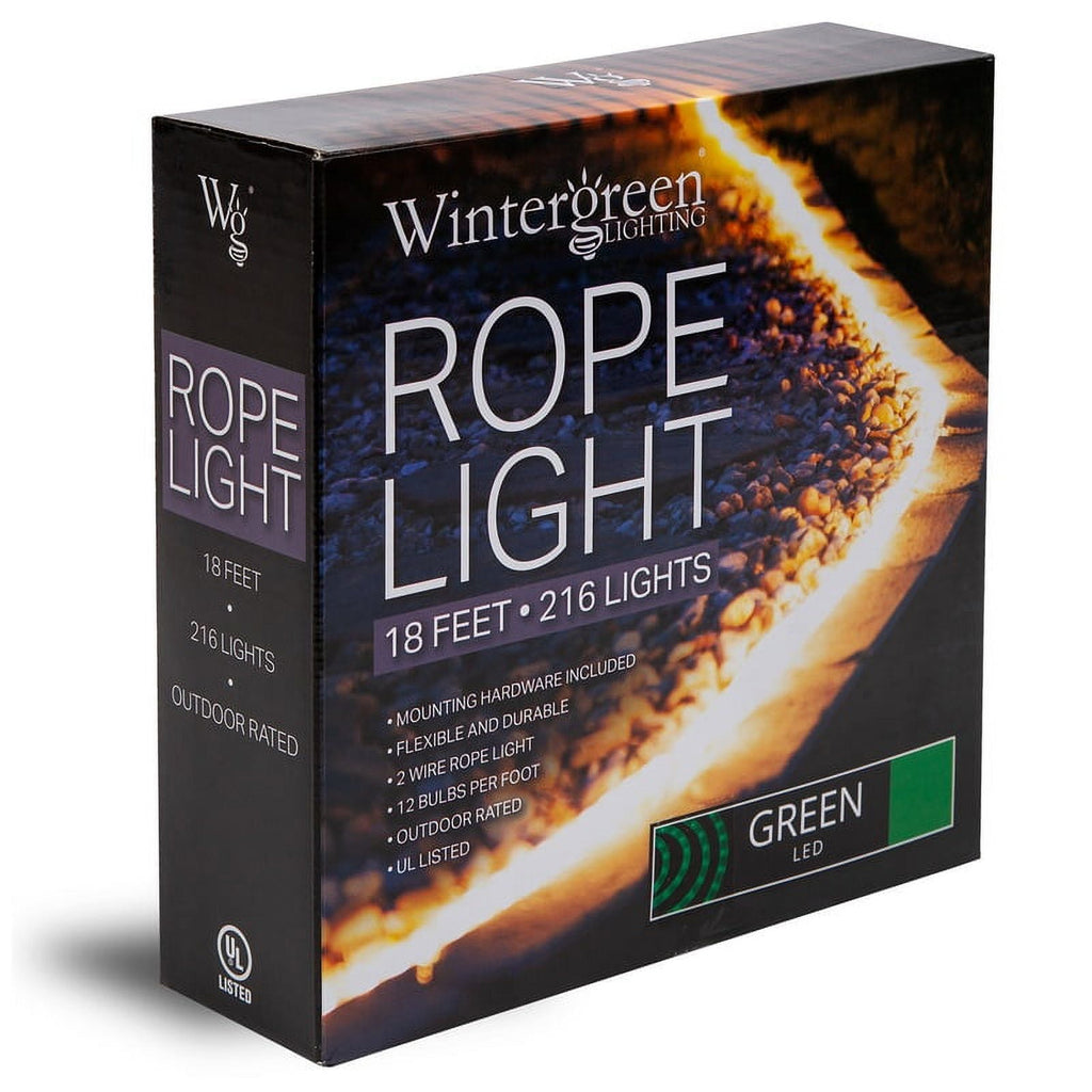 18 ft. LED Warm White Rope Light Kit, 216 Lights, Connectable Ready-to-Install Christmas Decorative Party Lighting, Mounting Clips Included