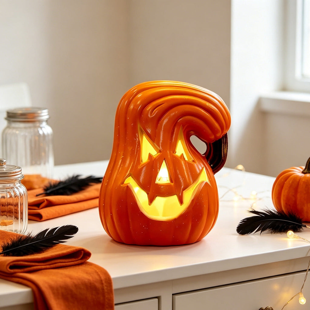 Halloween Lighted Pumpkin Large Plastic LED Pumpkin Decoration for Outdoor Yard Porch Home Storefront Shopping Mall Holiday Display Decor