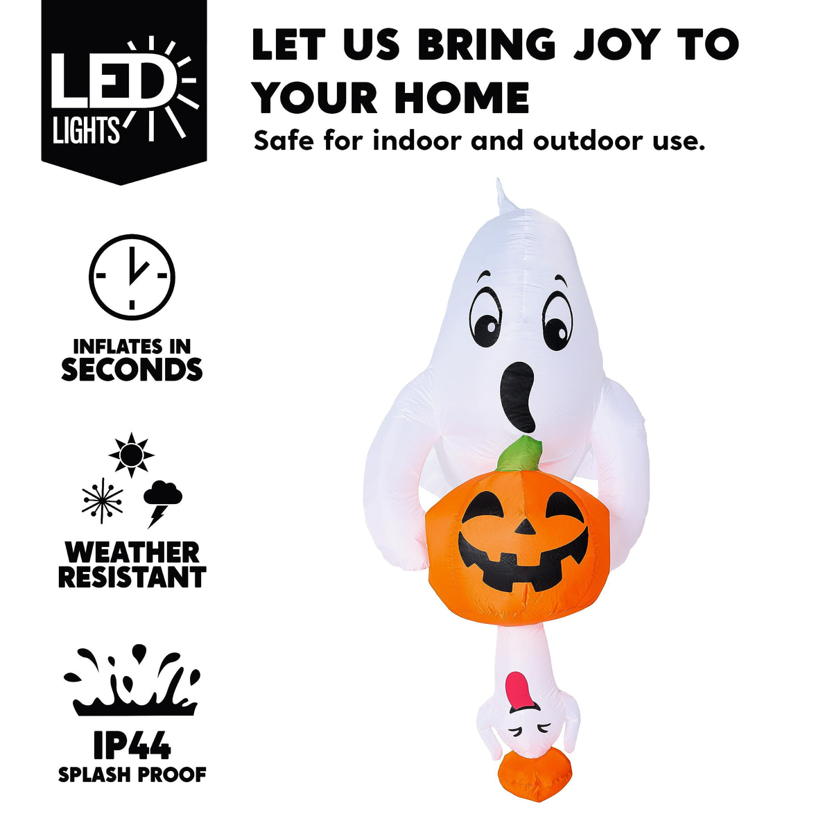 Joyfy 4 FT Halloween Inflatable Purple Octupos Head with Tentacles Broke Out from Window with Built-in LED Blow Up Inflatable for Window Decoration Yard Garden Lawn Decor