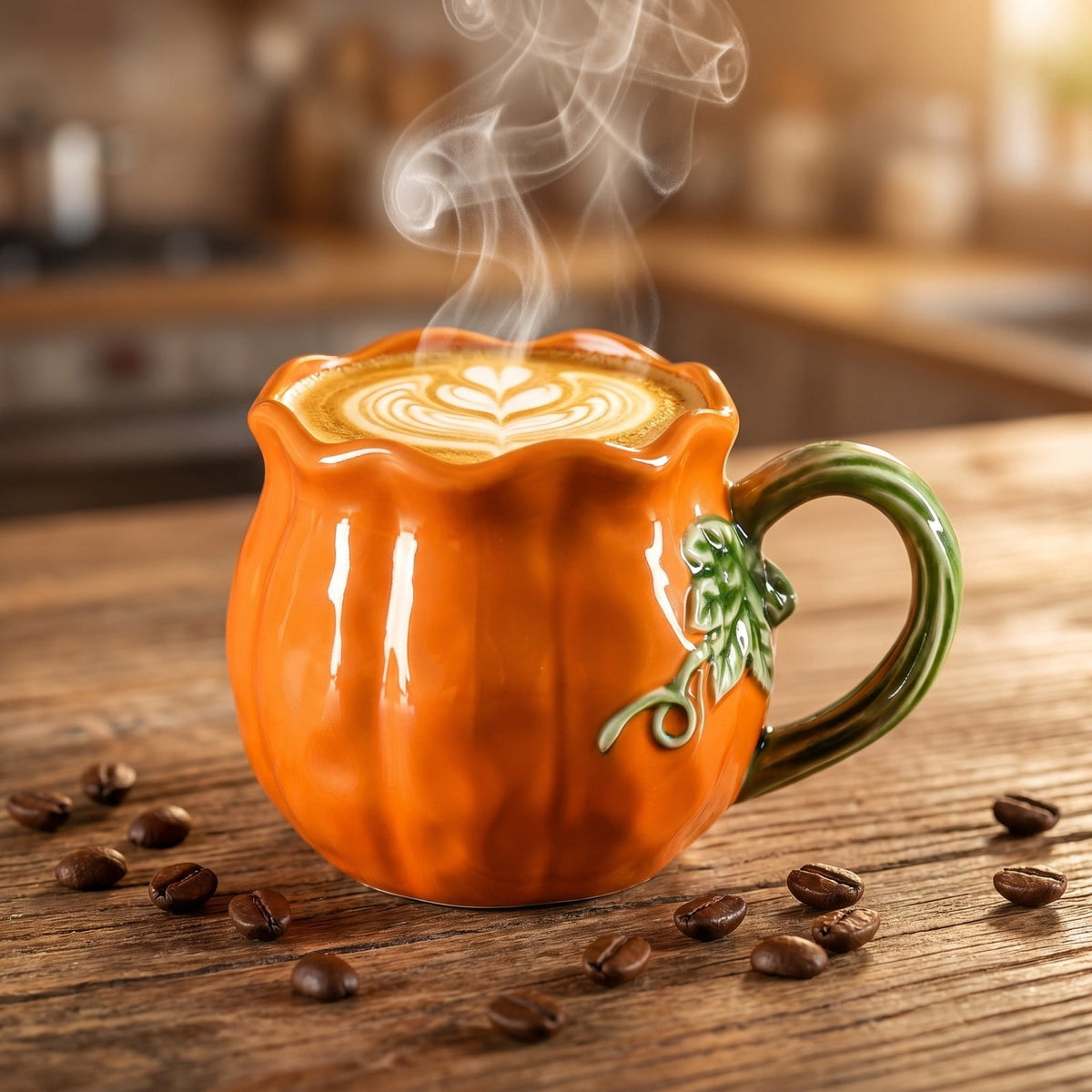 Cute Pumpkin Handmade Ceramic Mug with Dust Lid, Thanksgiving Halloween Coffee Cup for Office, Creative Water Cup Holiday Gift for Friends Family Coworkers Kitchen Home Decor