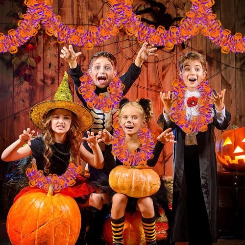 50FT Halloween Garland Decorations with Orange Pumpkin Ornaments