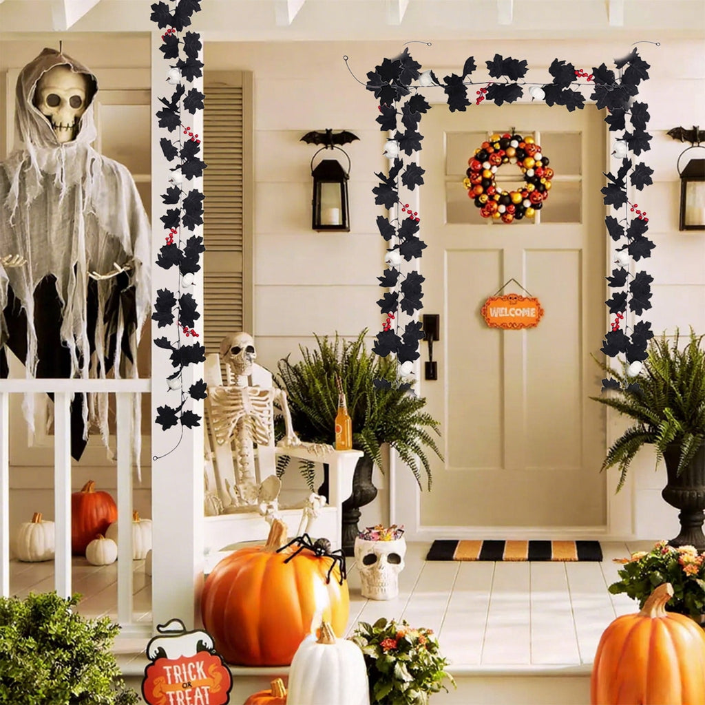 XGFHYJEH Halloween Decor, Halloween Decorations, Halloween Decorations Indoor, Halloween Decor Indoor, Halloween Garland Halloween Pumpkin Rattan Maple Leaf Rattan