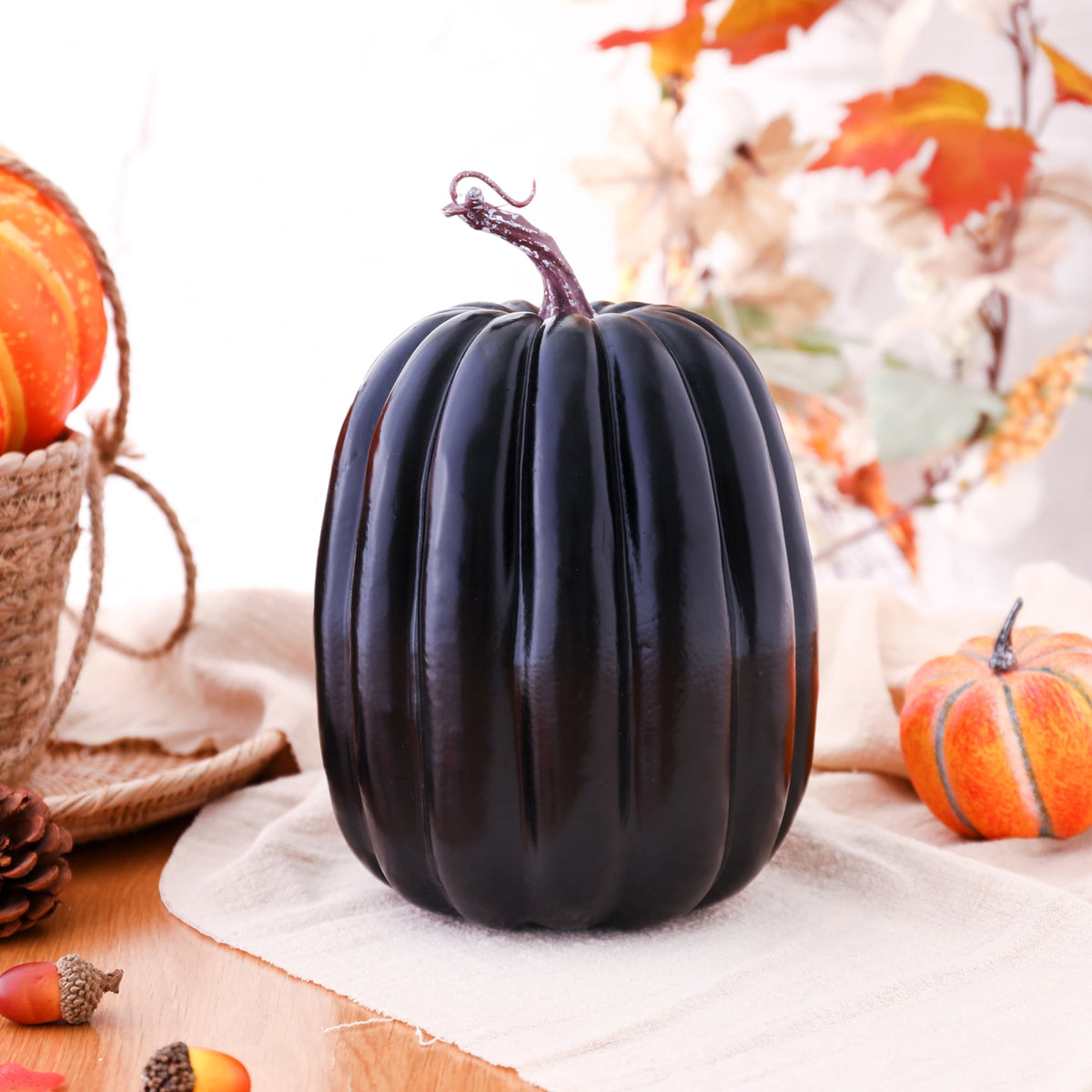 RUINIXCW 8 Inch Large Artificial Pumpkins Fall Decorations Thanksgiving Halloween Pumpkins Giant Fake Pumpkins Foam Pumpkins Autumn Harvest Home Decor