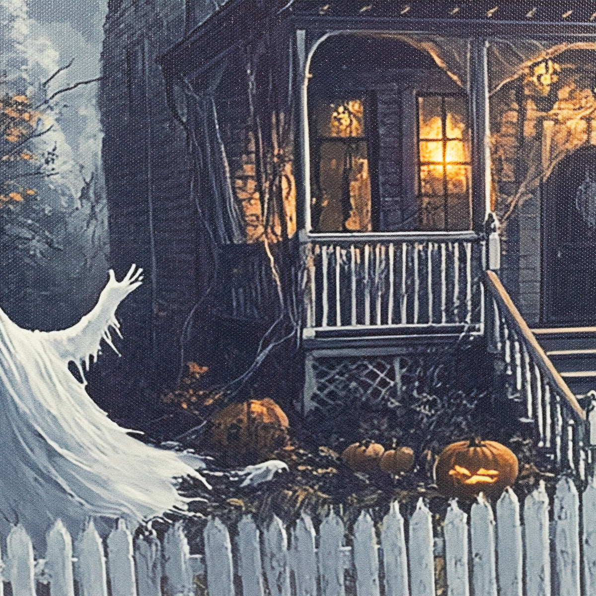 Northlight LED Lighted Creepy Haunted House Halloween Canvas Wall Art - 11.75" x 15.75"