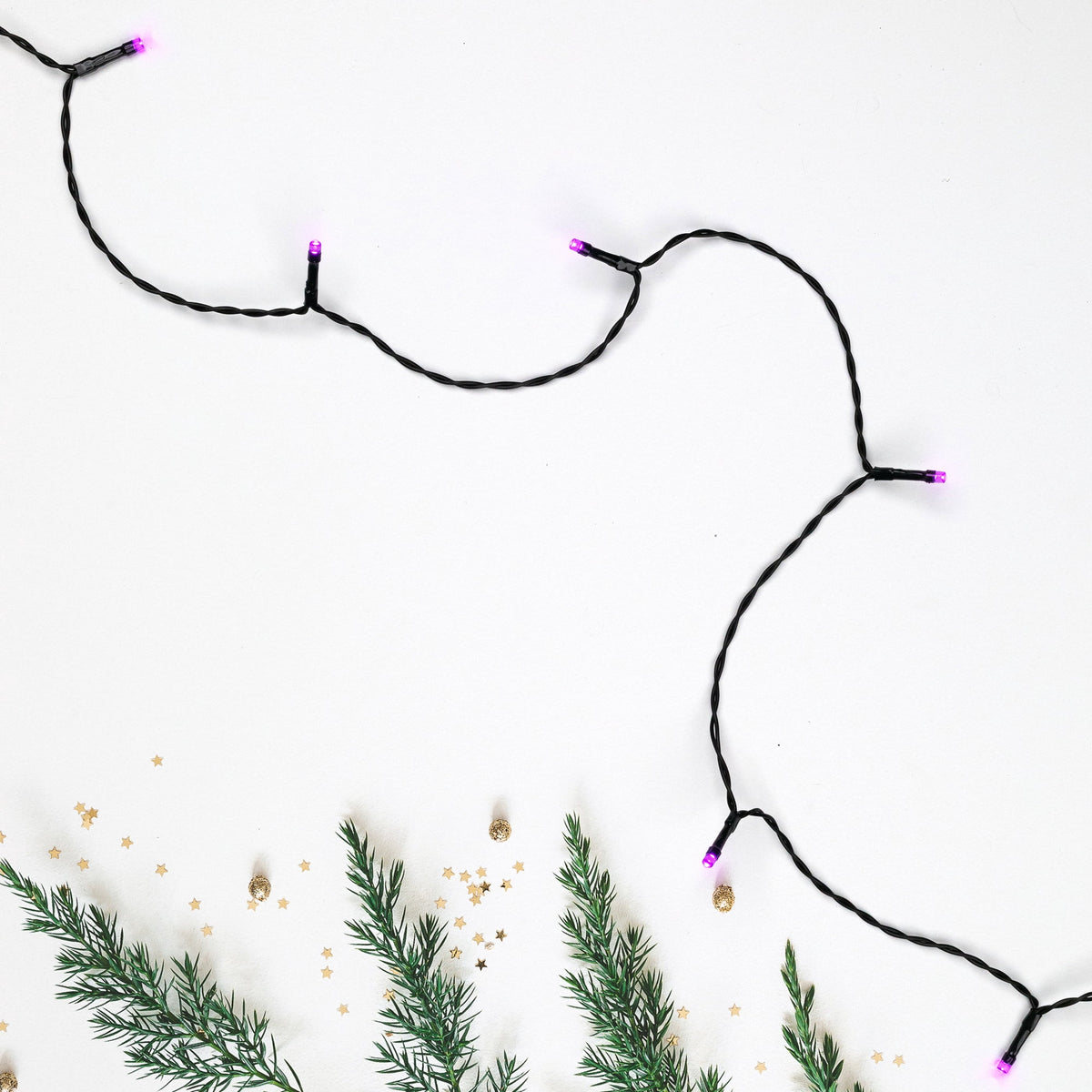 Northlight LED Wide Angle Halloween Lights - Purple - 10' Black Wire - 20ct