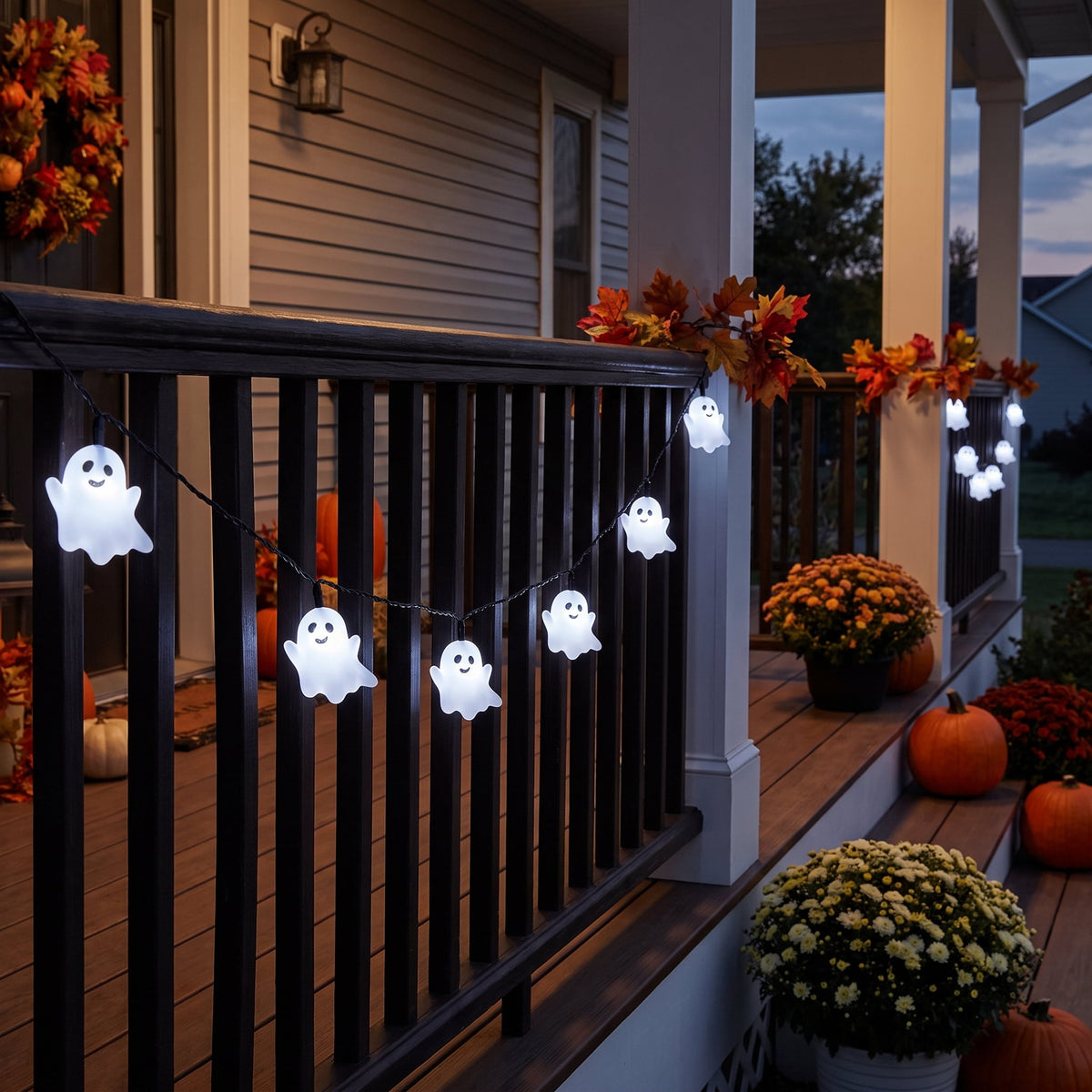 Indoor 10-Count Battery-Operated LED Pumpkin String Lights, Orange, 3', Halloween by Way To Celebrate