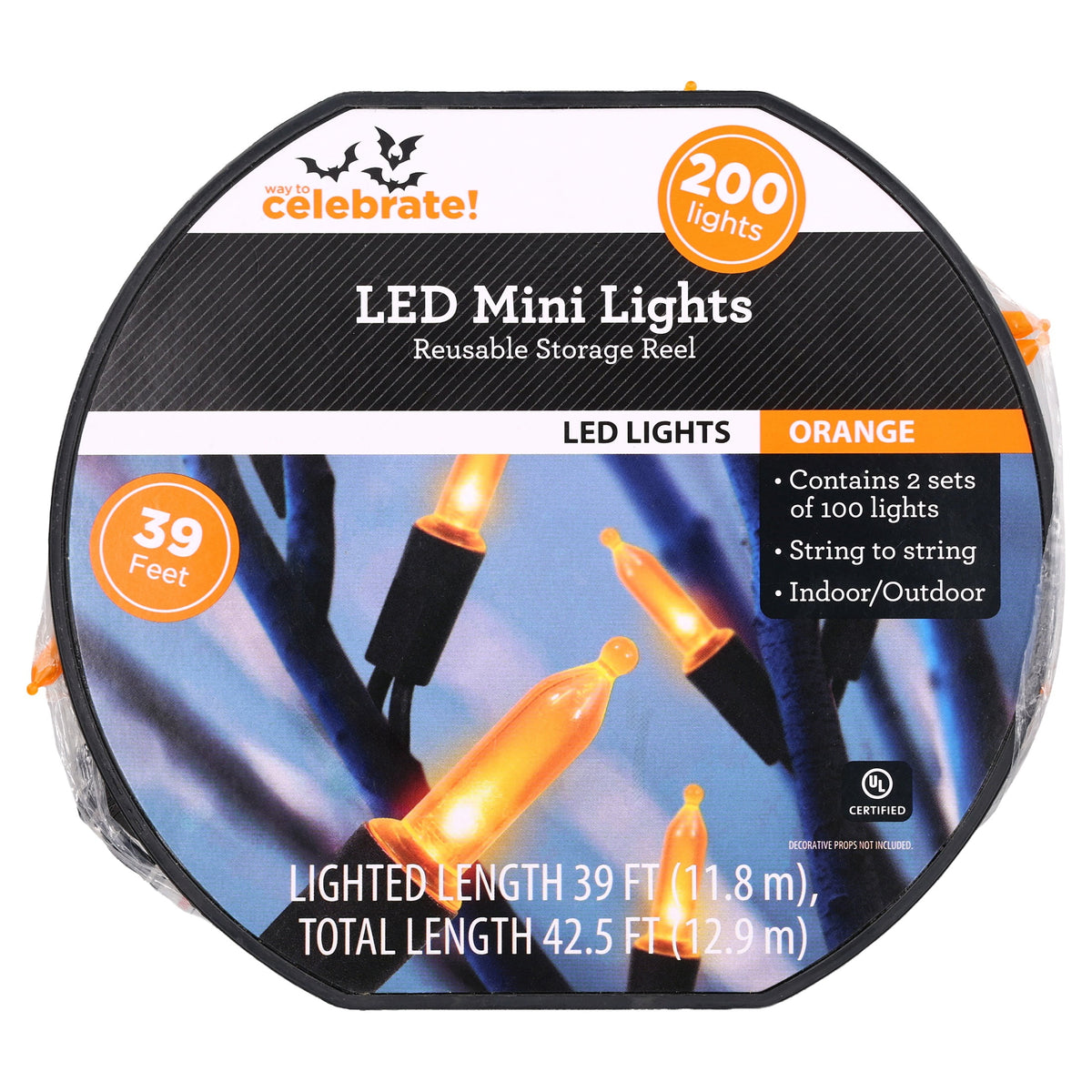 Indoor/Outdoor 200-Count LED Mini String Lights, Multicolor, 39', Halloween by Way To Celebrate