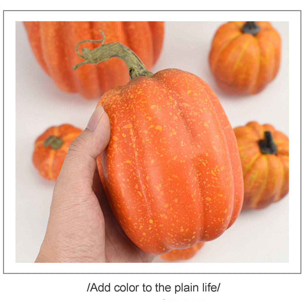Xsylife 7Pcs Assorted Sizes Pumpkin Model Artificial Craft Fall Harvest Thanksgiving Decoration