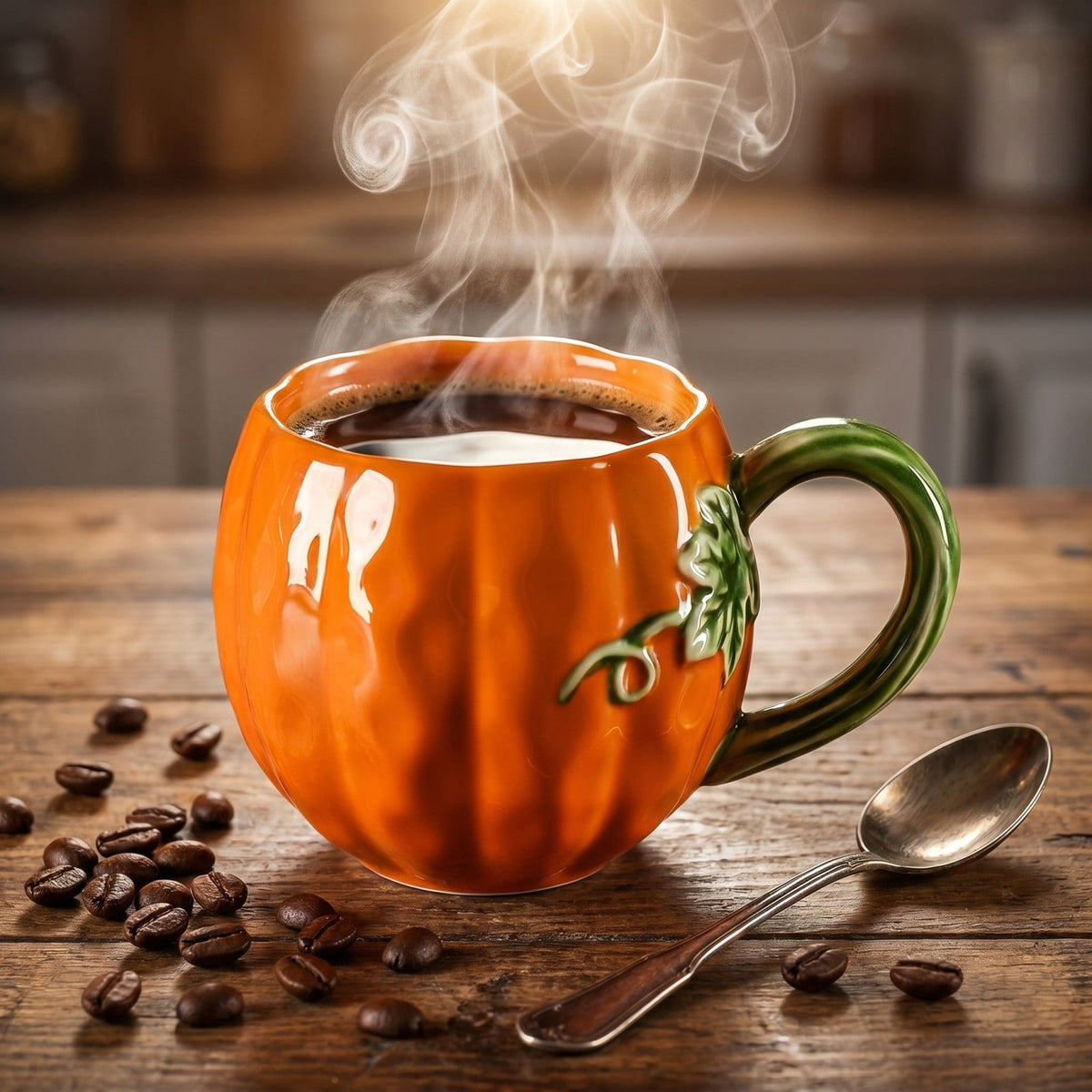 Cute Pumpkin Handmade Ceramic Mug with Dust Lid, Thanksgiving Halloween Coffee Cup for Office, Creative Water Cup Holiday Gift for Friends Family Coworkers Kitchen Home Decor