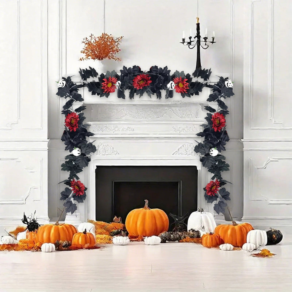 Halloween Pumpkin Garland - 68" Fall Leaf Decor for Mantle, Staircase & Porch, Outdoor/Indoor Autumn Thanksgiving Party Decoration (Multicolor)