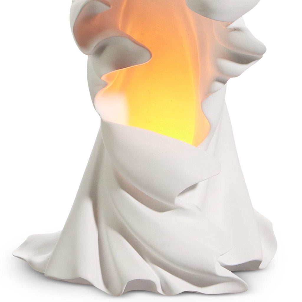 RAZ Imports 20" Ghost Phantom with Pumpkin Light-Up LED Halloween Decoration Statue, Battery-Operated