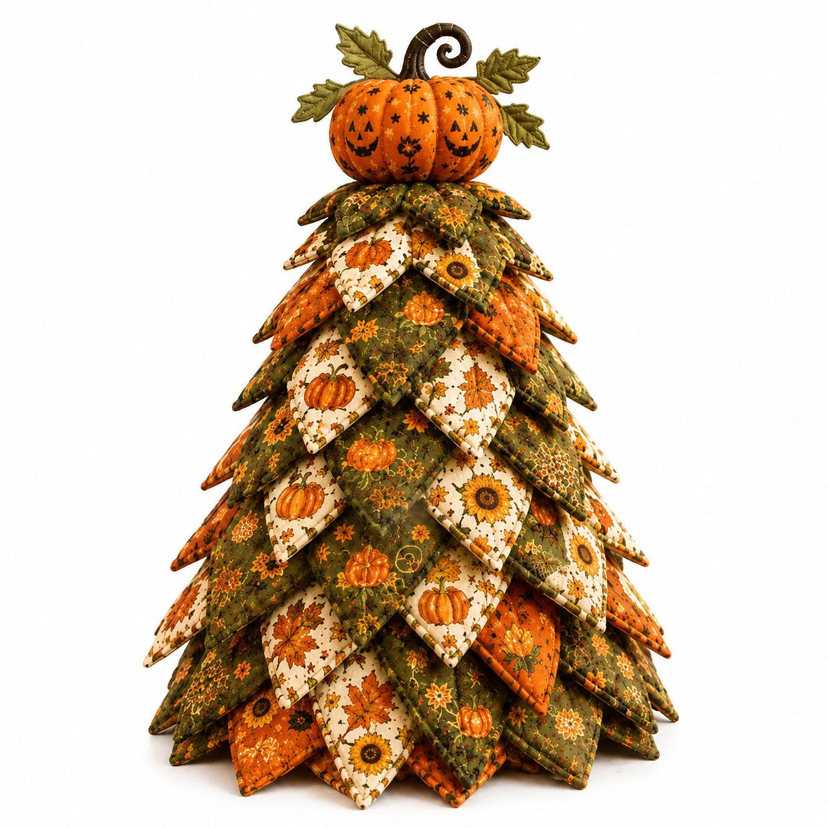 Halloween Fabric Trees - 11.8" DIY Halloween Quilted Fabric Tree Kit, Black Cat Pumpkin Witch Design, Sewing Patchwork Ghost Trees Holiday Table Mantel Decor, Handmade Gift for Craft Lovers