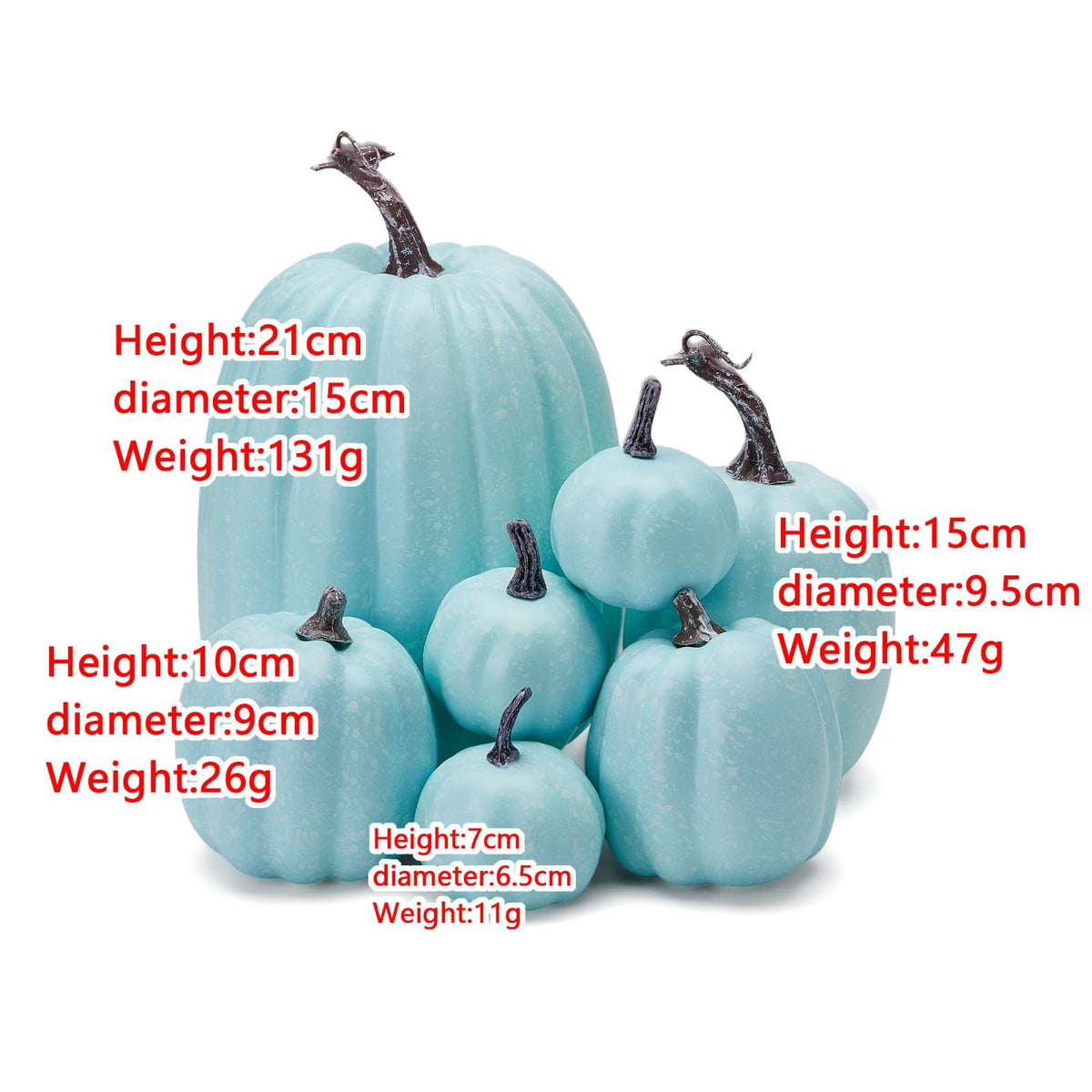7 Pcs Assorted Size Artificial Pumpkin Set, Realistic Foam Pumpkin Decorations for Halloween Fall Harvest Decor, Thanksgiving Table Decor Centerpiece, Farmhouse Seasonal Home Decor and Party Display