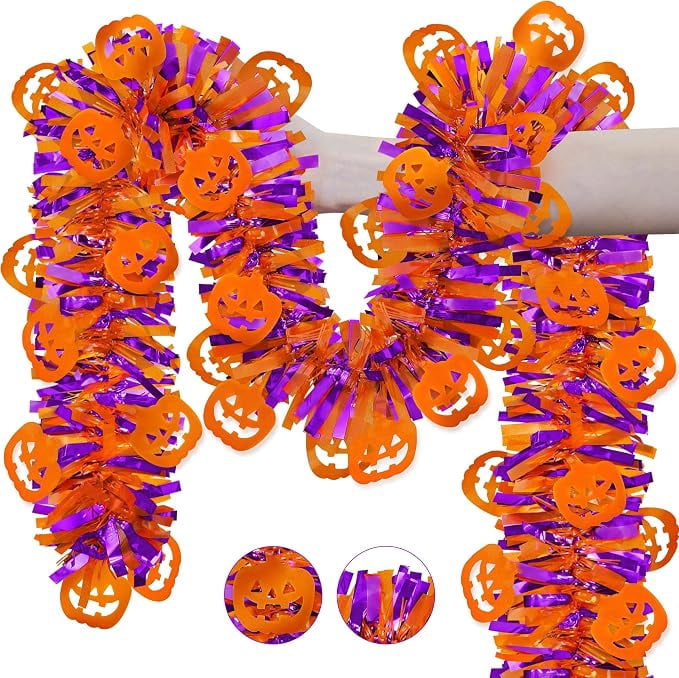 50FT Halloween Garland Decorations with Orange Pumpkin Ornaments