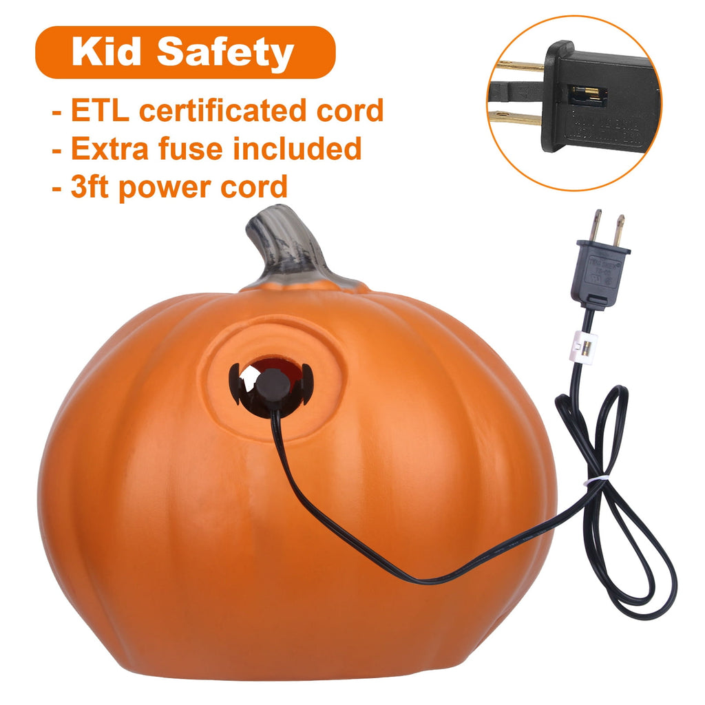 6" Jack O' Lantern - Battery Operated Halloween Pumpkin Lantern - Waterproof for Indoor Outdoor Decorations Favors