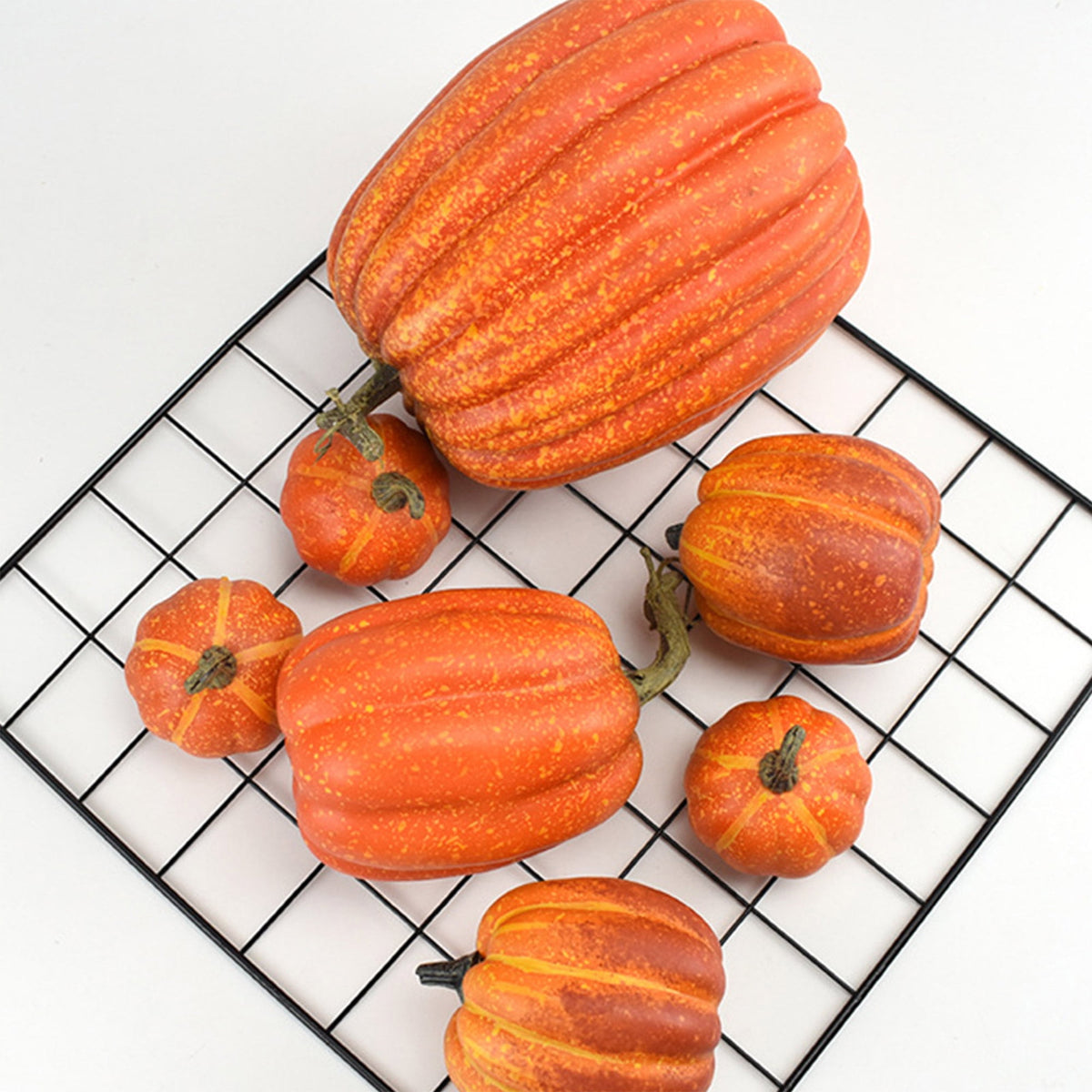 Xsylife 7Pcs Assorted Sizes Pumpkin Model Artificial Craft Fall Harvest Thanksgiving Decoration