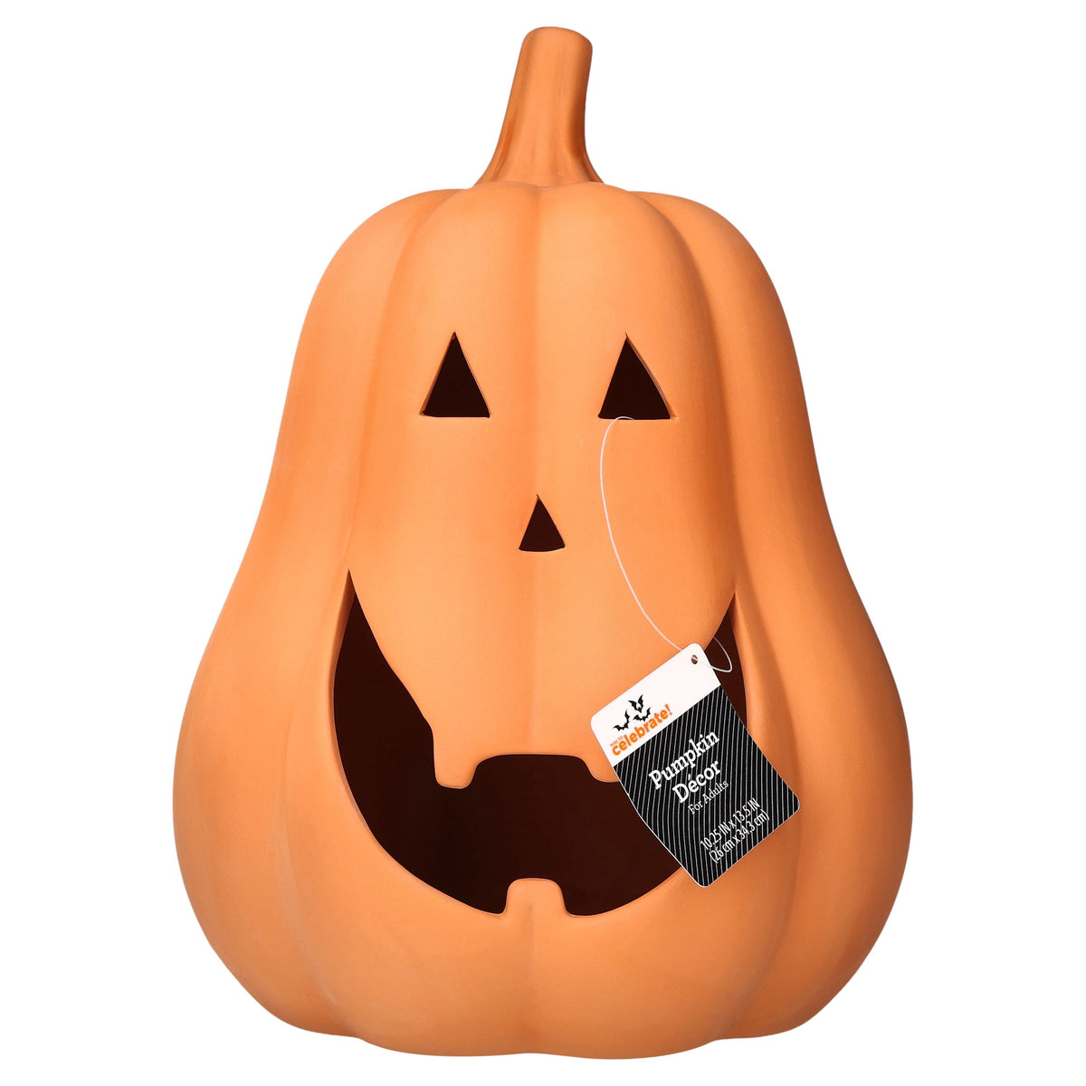 Jack-o'-Lantern Decoration, Terracotta, 13.5", Halloween by Way To Celebrate