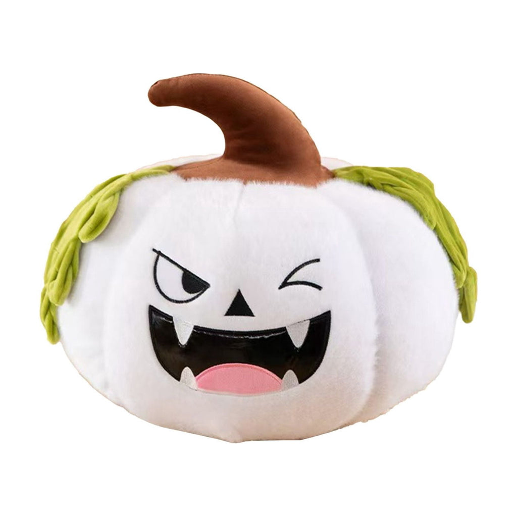 Pnmtdaia Orange Cute Smiling Fangs Pumpkin Plush Throw Pillow, Cozy Stuffed Halloween Thanksgiving Spooky Themed Decorative Cushion for Living Room Bedroom Home Holiday Decor