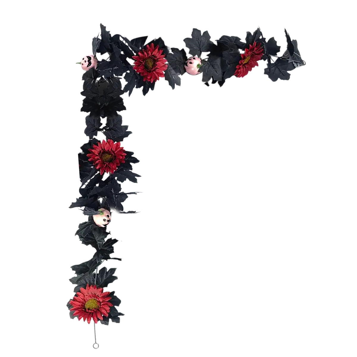 68 Inch Black Halloween Garland, Fall Artificial Vine, Thanksgiving Wall Decor for Home Mantel