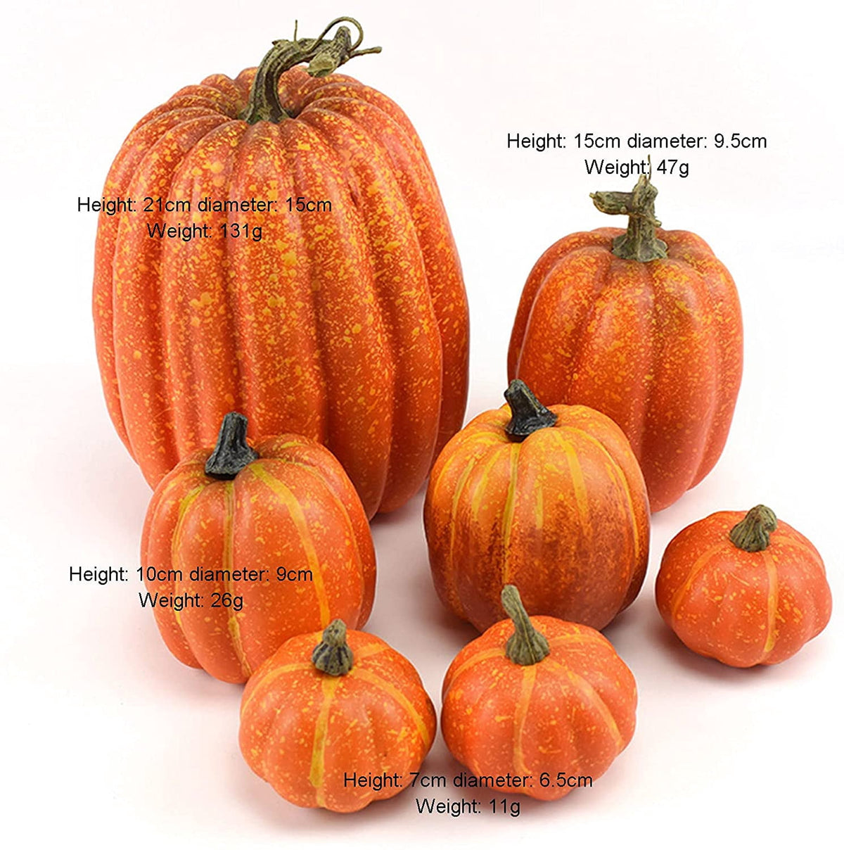 7Pcs Fake Pumpkins Artificial Plastic Pumpkins Decorations Foam Pumpkins for Fall Halloween Home Decor (Blue, One Size)