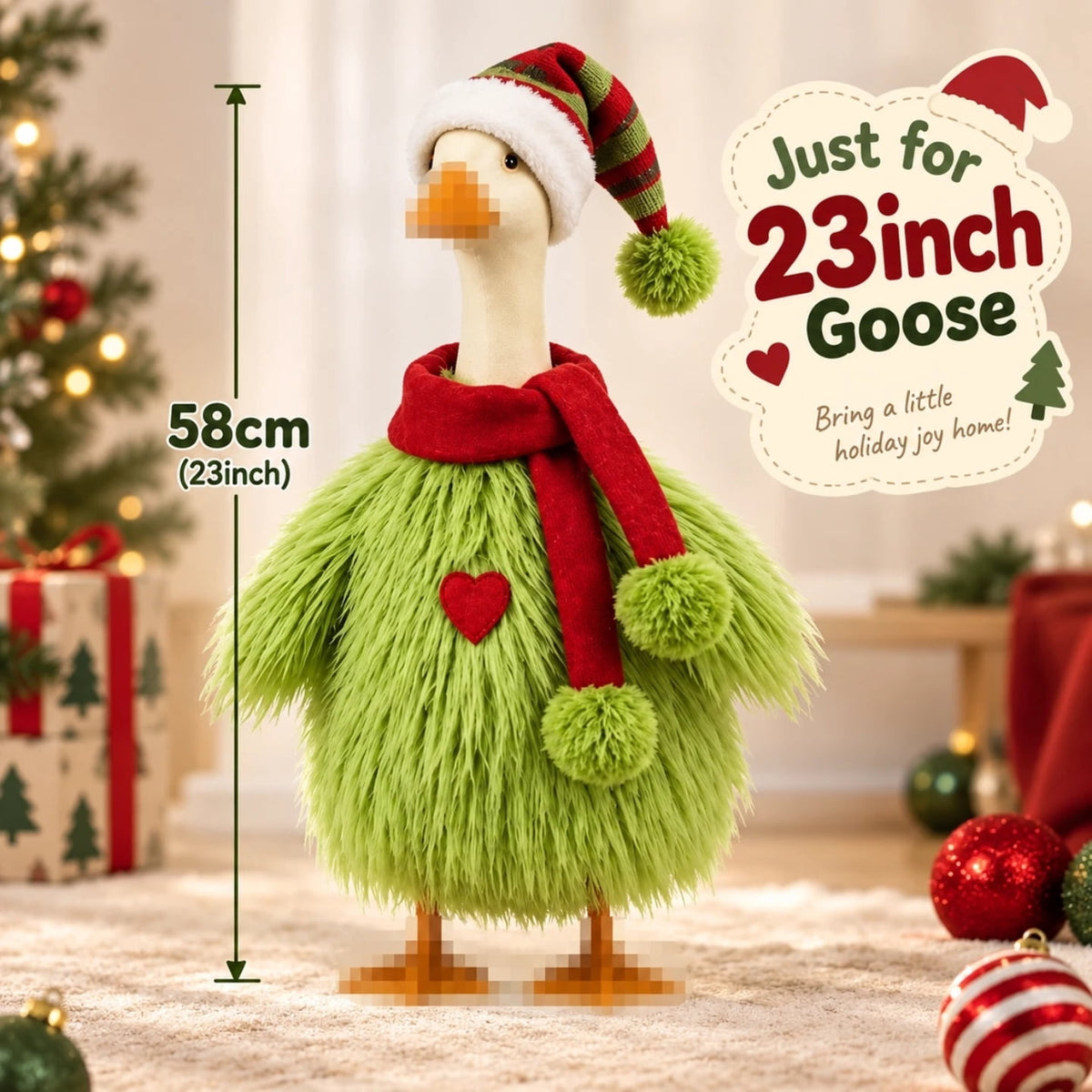 Porch Goose Halloween Outfit for 23 Inch Goose Statue, Witch Hat Dress with Fuzzy Spider Legs, Pumpkin Spiderweb Goose Clothes, Funny Yard Lawn Patio Decor