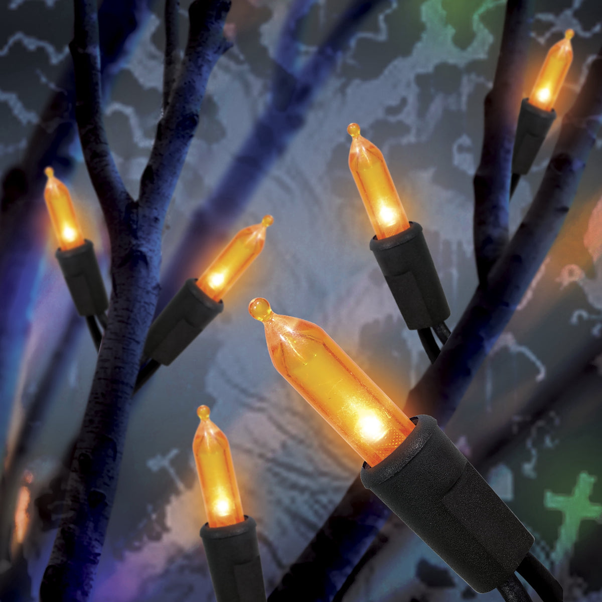 Indoor/Outdoor 50-Count LED Mini String Lights, Purple, 9.5', Halloween by Way To Celebrate