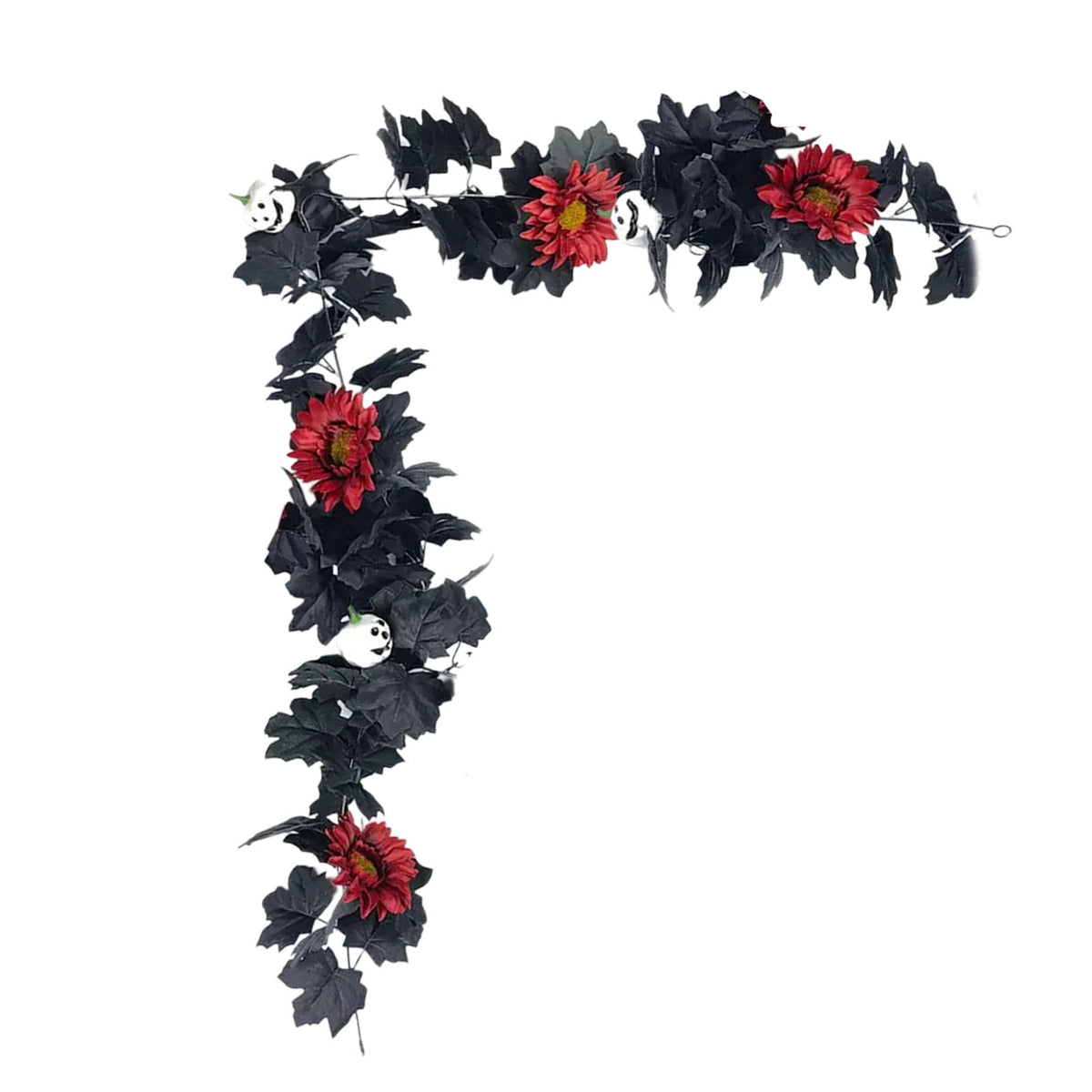 68 Inch Black Halloween Garland, Fall Artificial Vine, Thanksgiving Wall Decor for Home Mantel