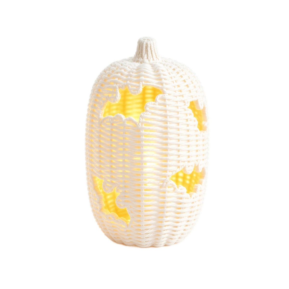 Aximioll Halloween Black Woven Jack-O-Lantern Pumpkin Decor, Hand Woven Rattan Wicker Style Statue, Trick or Treat Candy Bowl Lantern for Porch Entryway Fireplace Mantel Table, Black, 11 Inches
