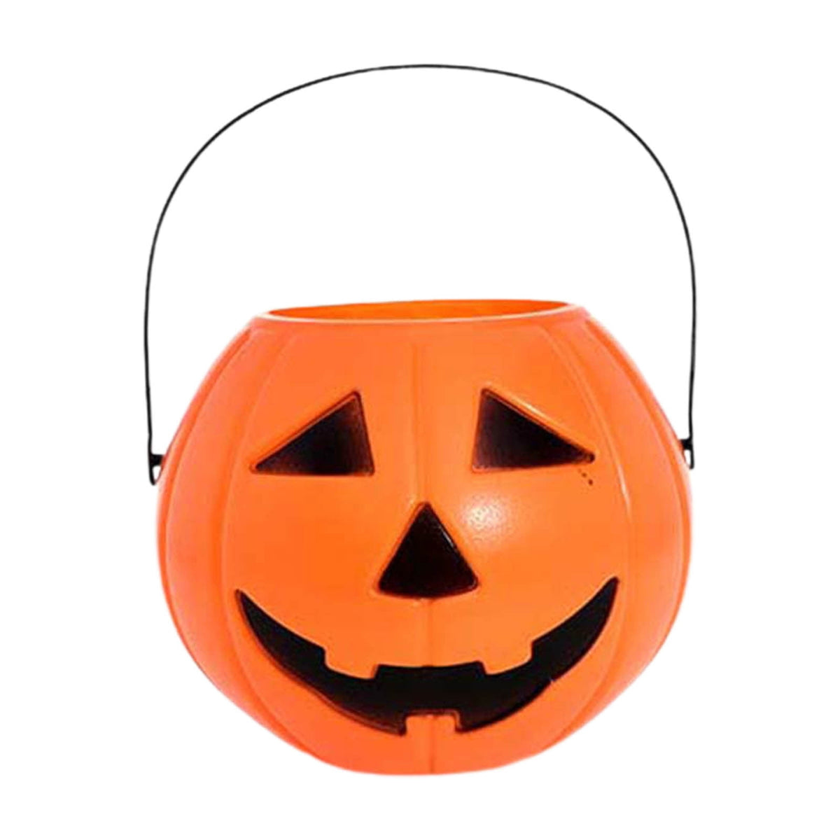 Kumdkd Halloween Pumpkin Bucket for Kids - Plastic Trick or Treat Candy Pail with Handle, Party Decor