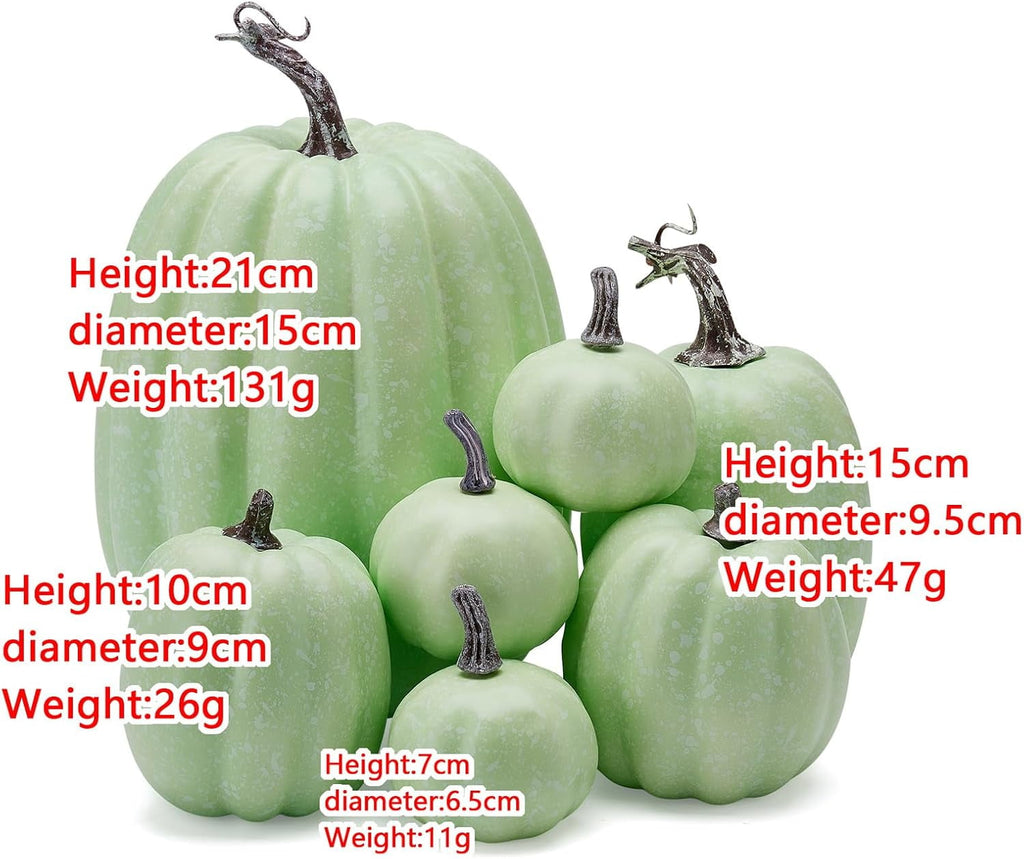7Pcs Artificial Pumpkins Fall Decoration Assorted Faux Pumpkin Cute Foam Pumpkins for Home Outside Halloween Decorating