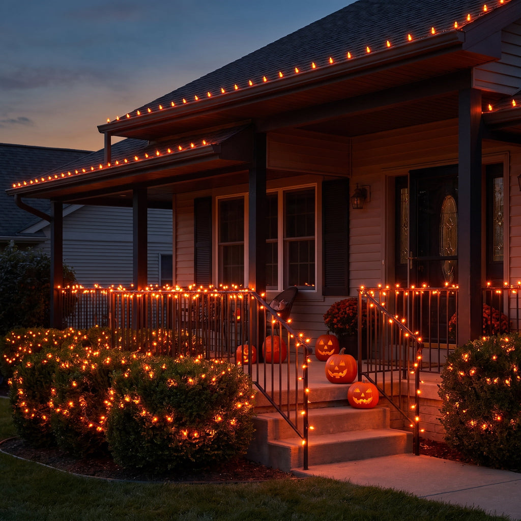 Indoor/Outdoor 100-Count LED Mini String Lights, Orange, 19.5', Halloween by Way To Celebrate