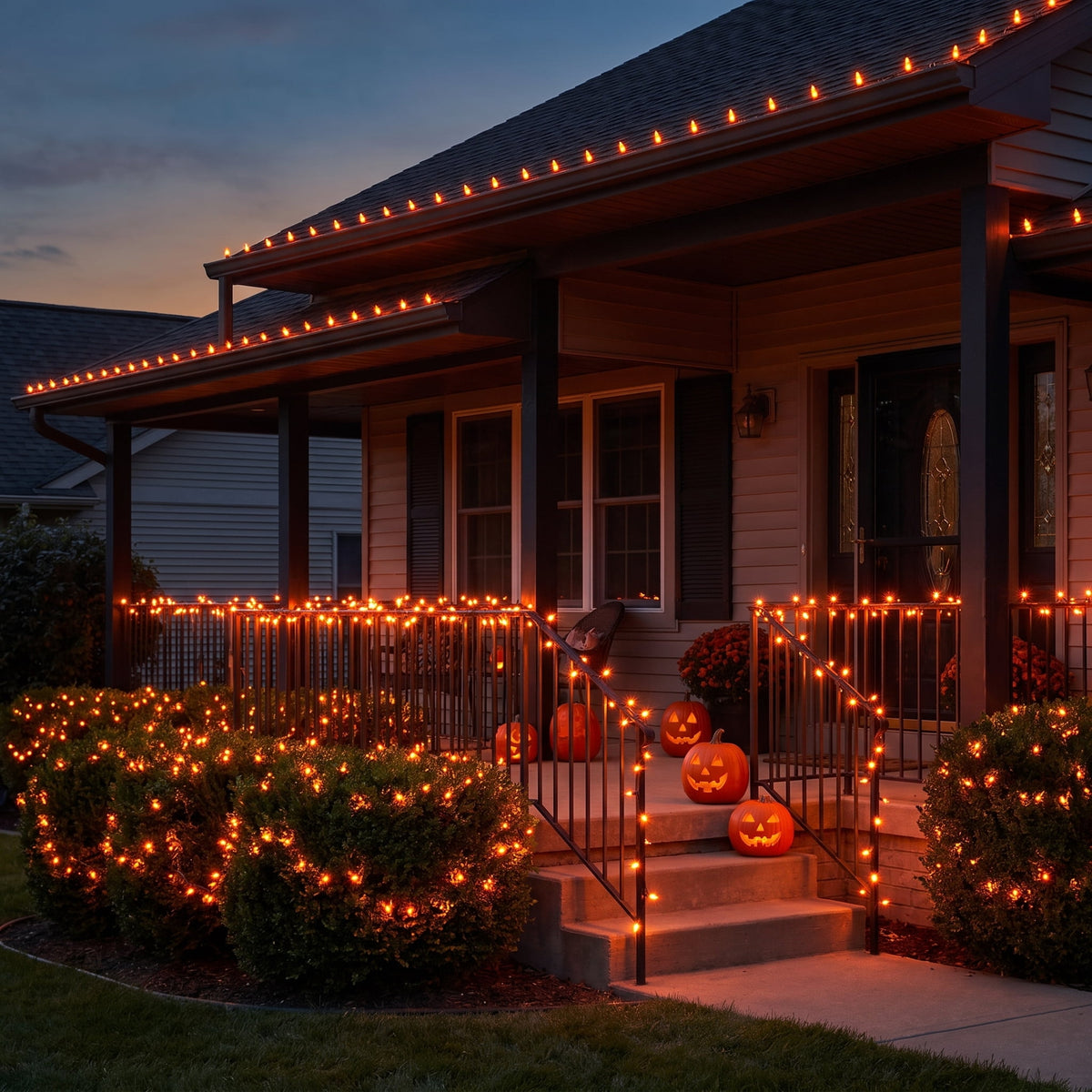 Indoor/Outdoor 100-Count LED Mini String Lights, Orange, 19.5', Halloween by Way To Celebrate