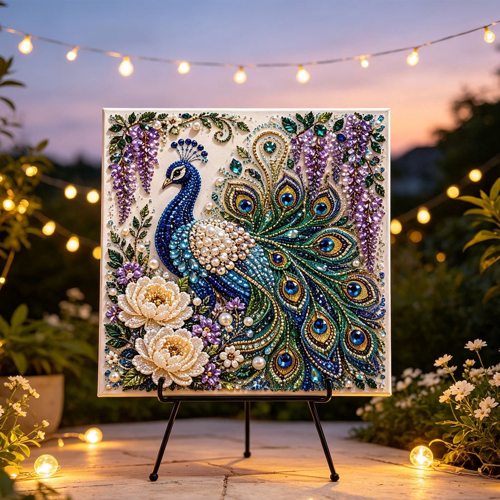 JWZZYD DIY Christmas Pearl Painting Art Kit with Frame, 9.8" Christmas Pearl Beads Art Craft Set, Gemstone Dots Beads for Holiday Christmas Wall Decor, Decoration Gift(Reindeer)