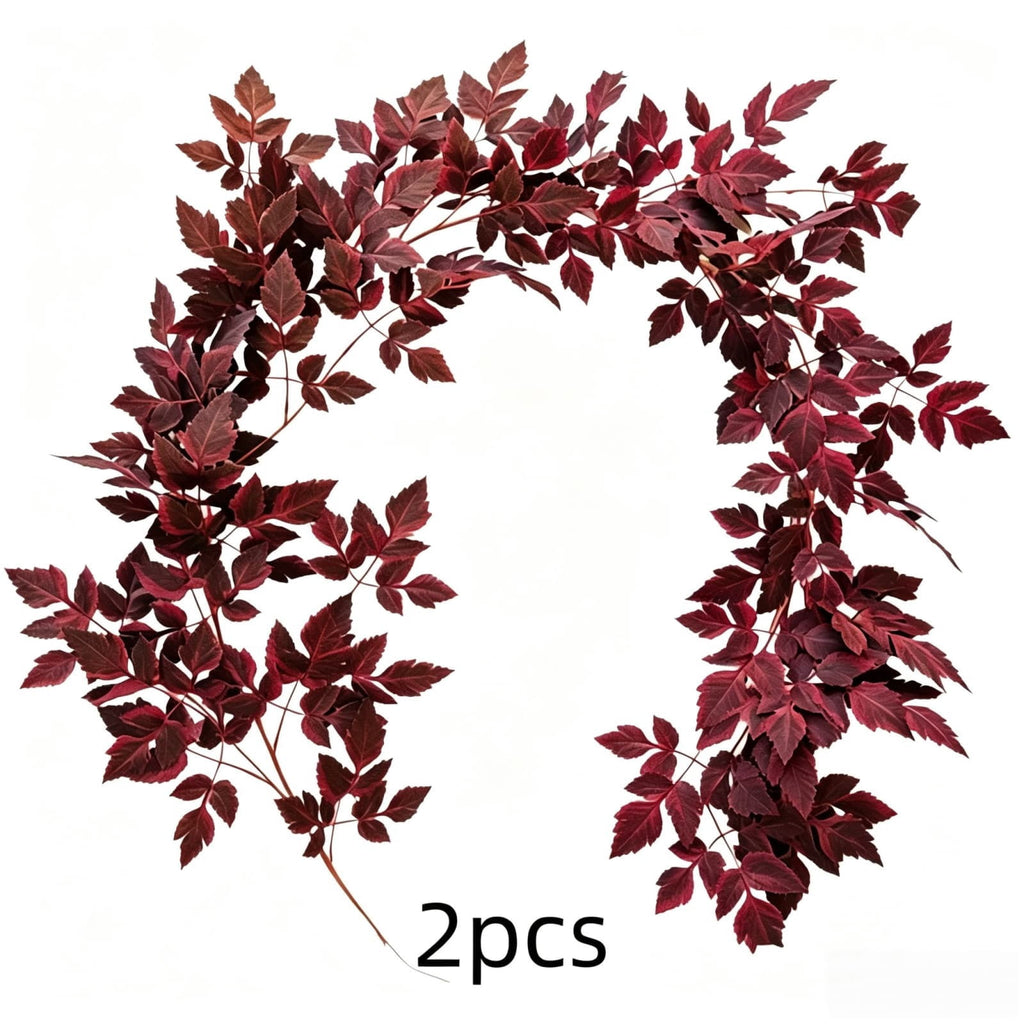 Halloween Black Garland with LED Lights 70.87 Inch Gothic Foliage for Mantel Stair Halloween Party Home Indoor Decor