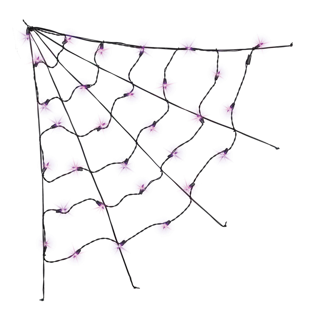 Indoor/Outdoor 30-Count LED Corner Web Lights, Purple, 30" x 30", Halloween by Way To Celebrate