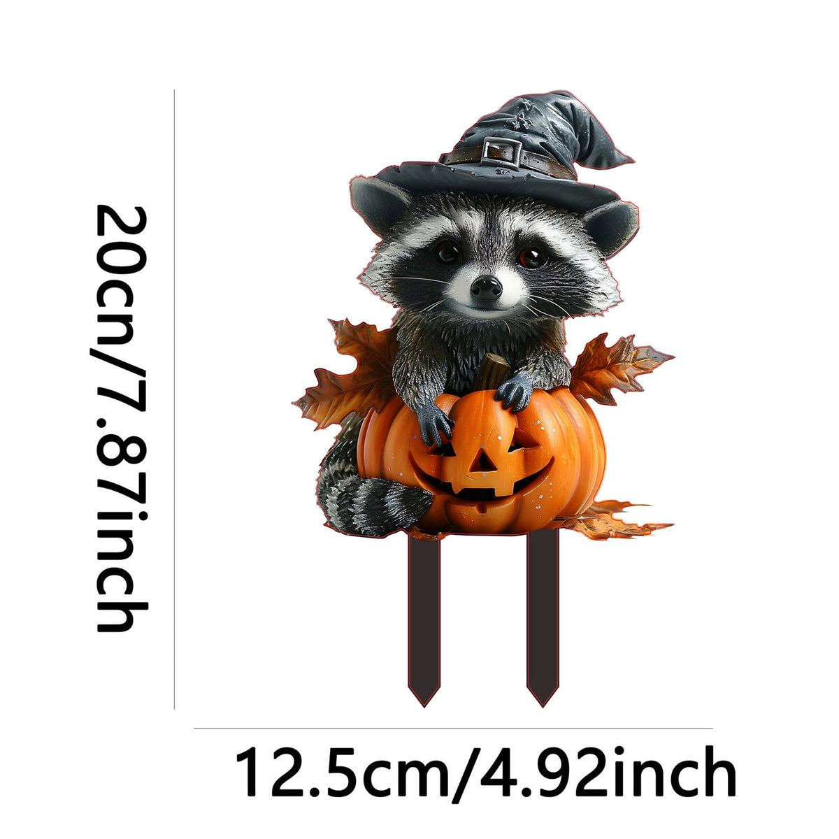 Nkmbld Halloween Pumpkin Cute Raccoon Acrylic Decoration Potted Plants Scene Decoration for Home Yard Patio Lawn Garden Halloween Party Supplies